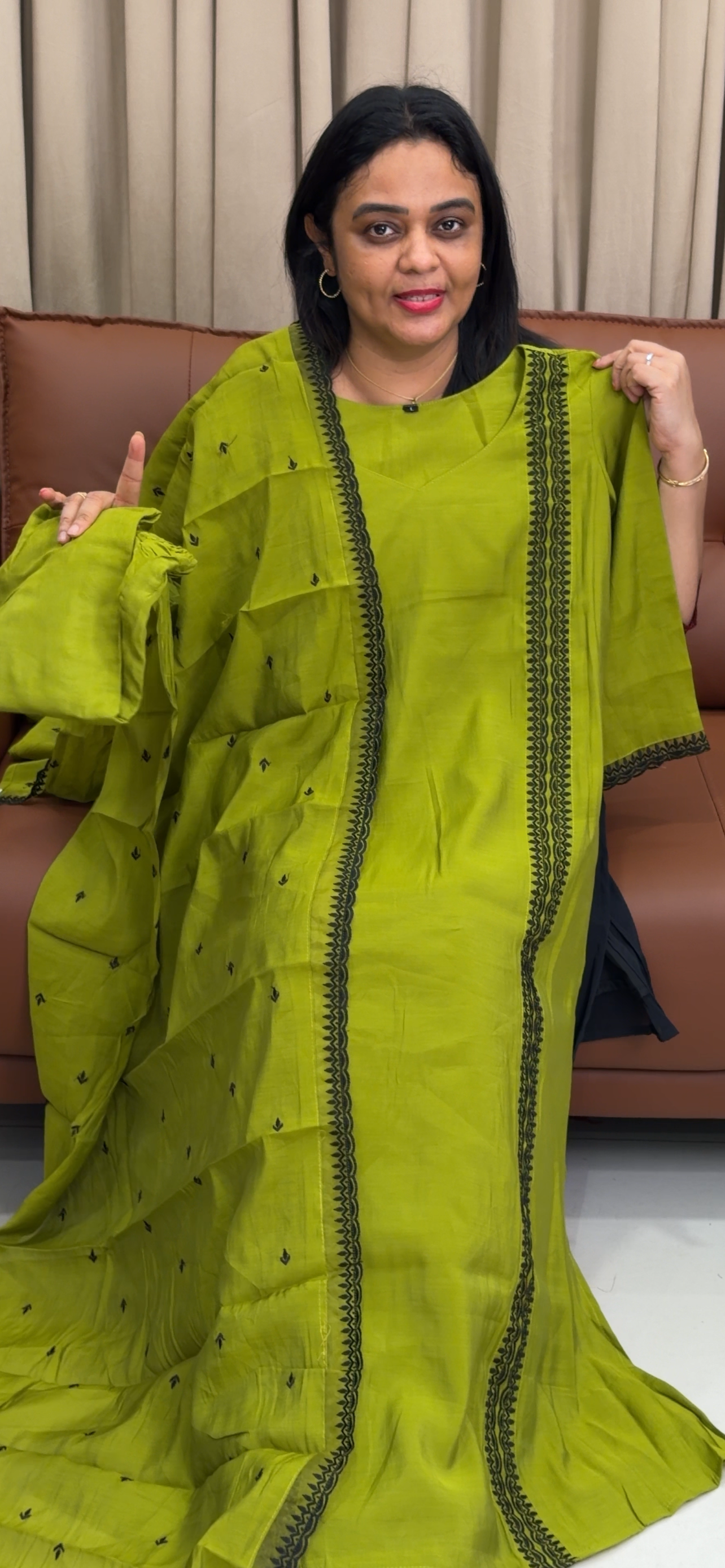 MUL CHANDERI TOP, BOTTOM AND DUPATTA - IHA 33787