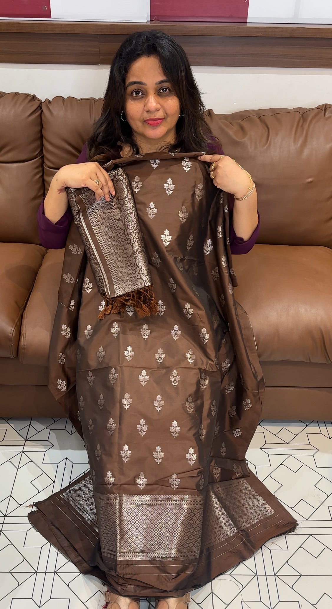 SEMI BANARASI UNSTITCHED SALWAR SUITS - IHA 26370