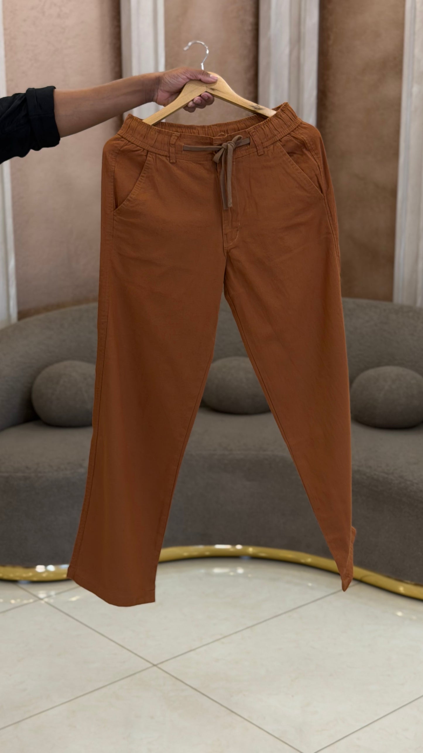 MENS LINEN PANTS - IHA 31619