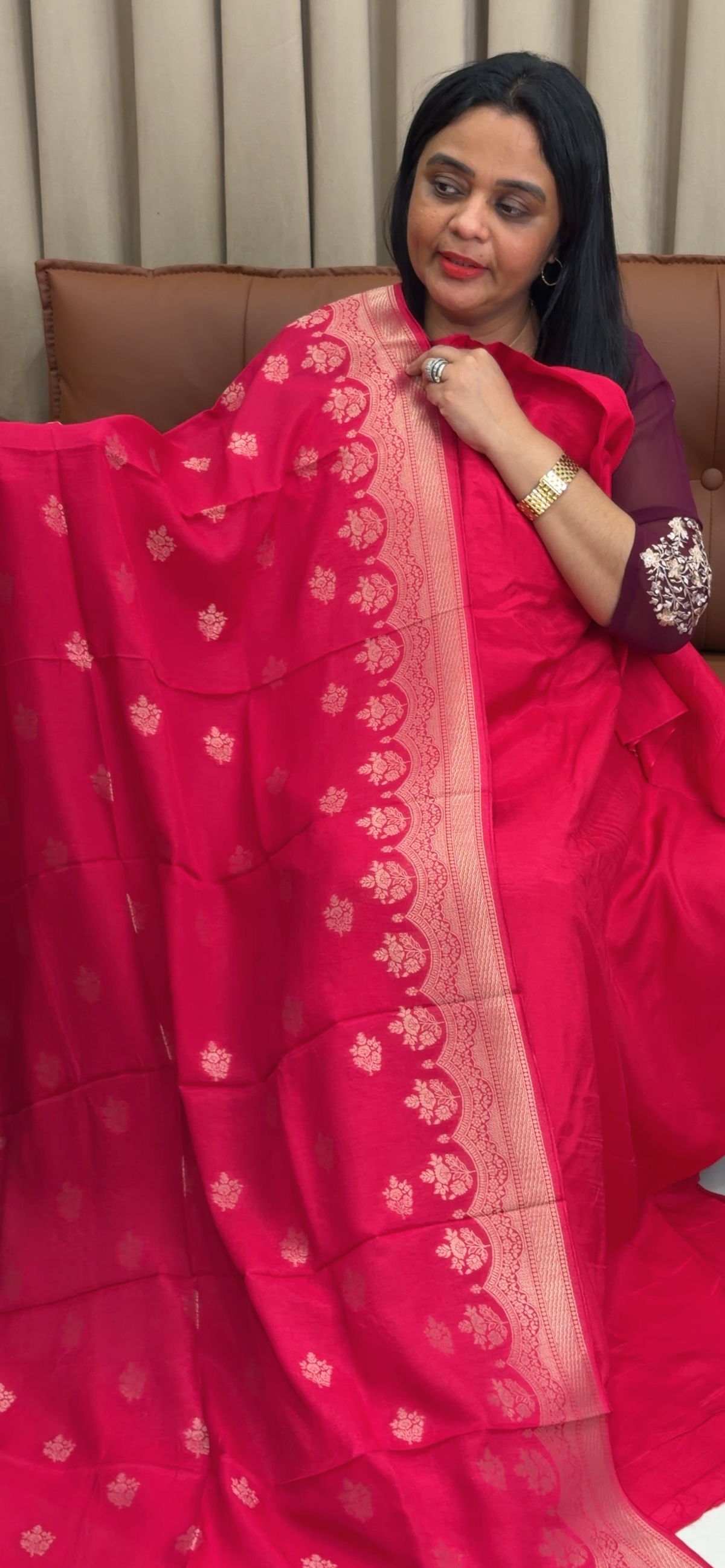 SILK BANARASI UNSTITCHED SALWAR SUITS - IHA 35800