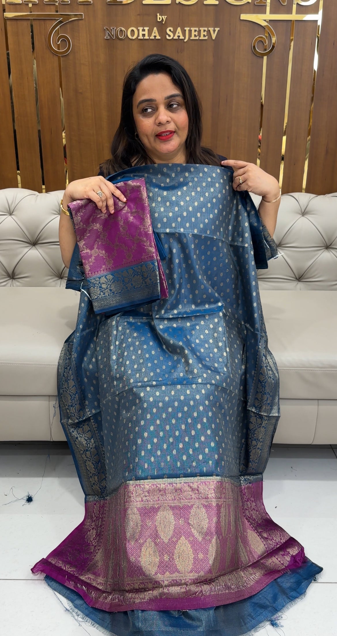 SEMI BANARASI UNSTITCHED SALWAR SUITS - IHA 25374