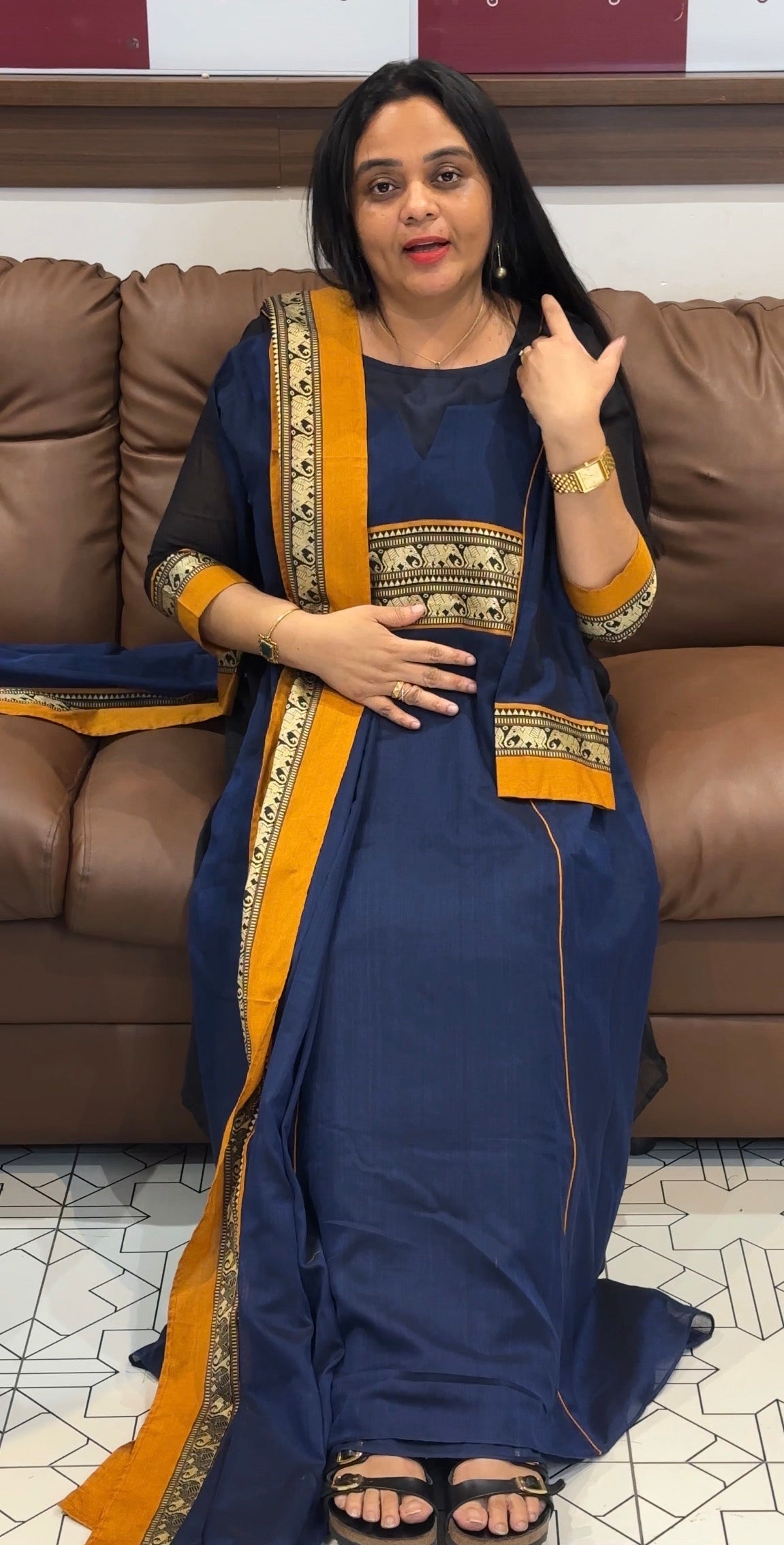 IHA'S IN-HOUSE HANDLOOM COTTON TOP AND DUPATTA - IHA 35472
