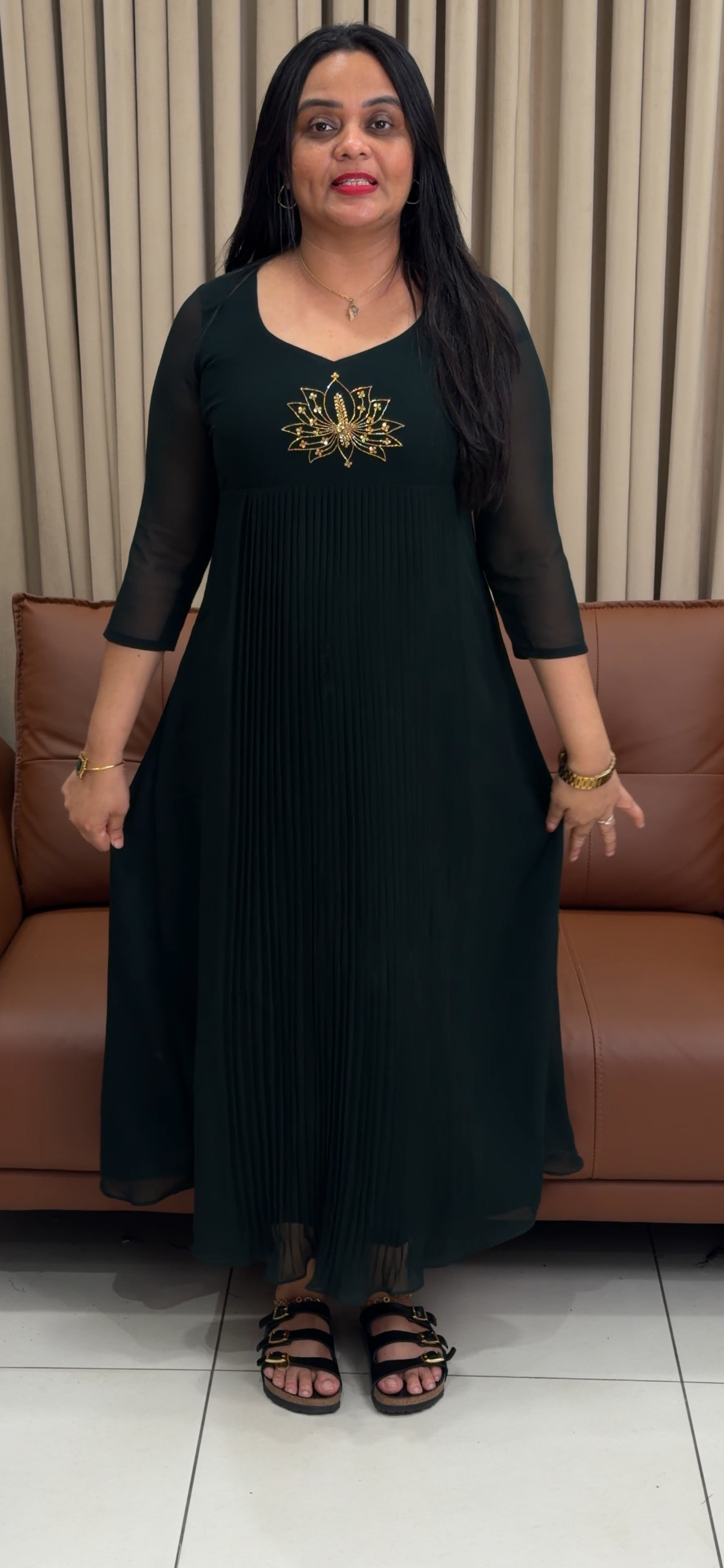 IHA'S IN-HOUSE FAUX GEORGETTE ALINE TOPS - IHA 34696