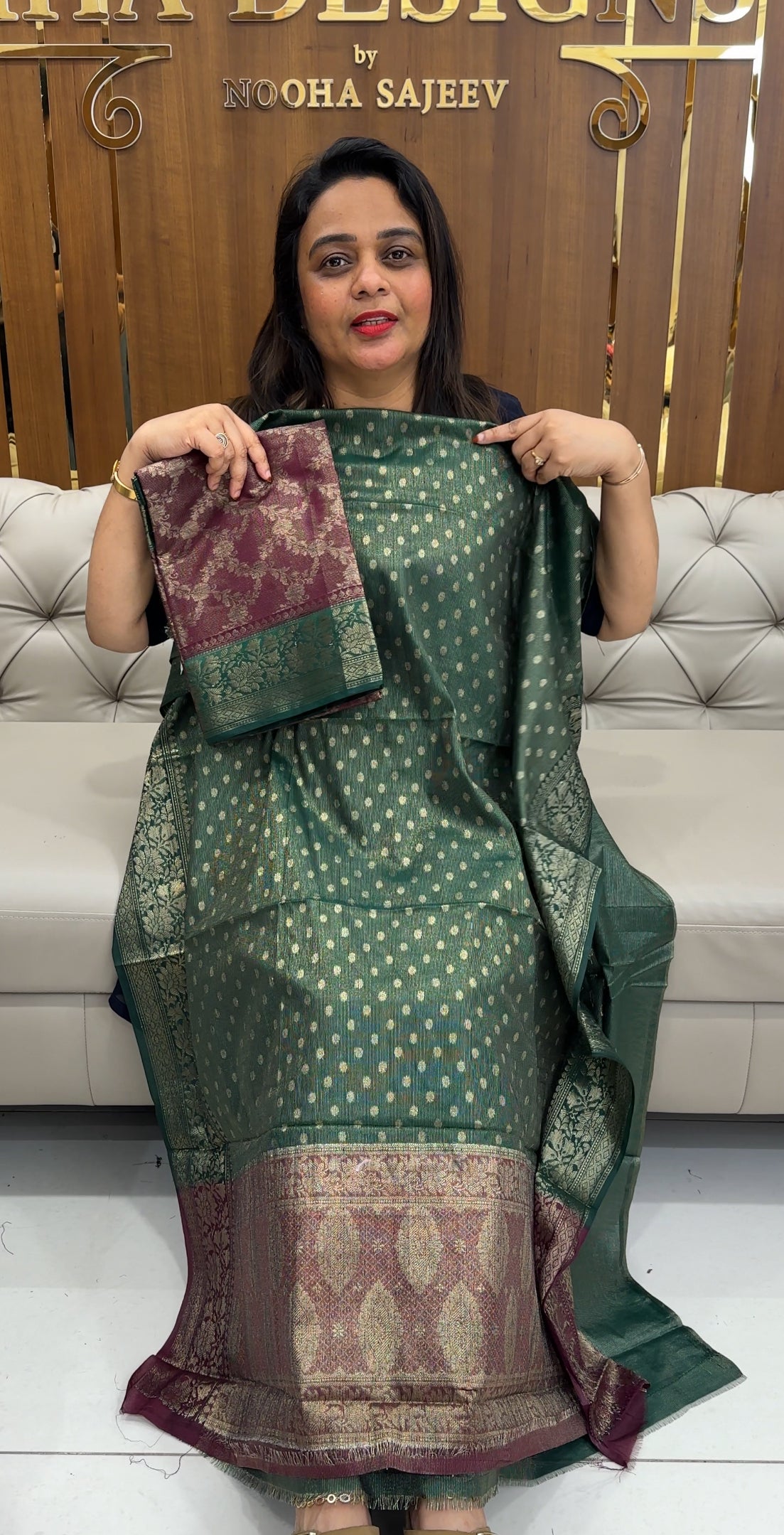 SEMI BANARASI UNSTITCHED SALWAR SUITS - IHA 25374