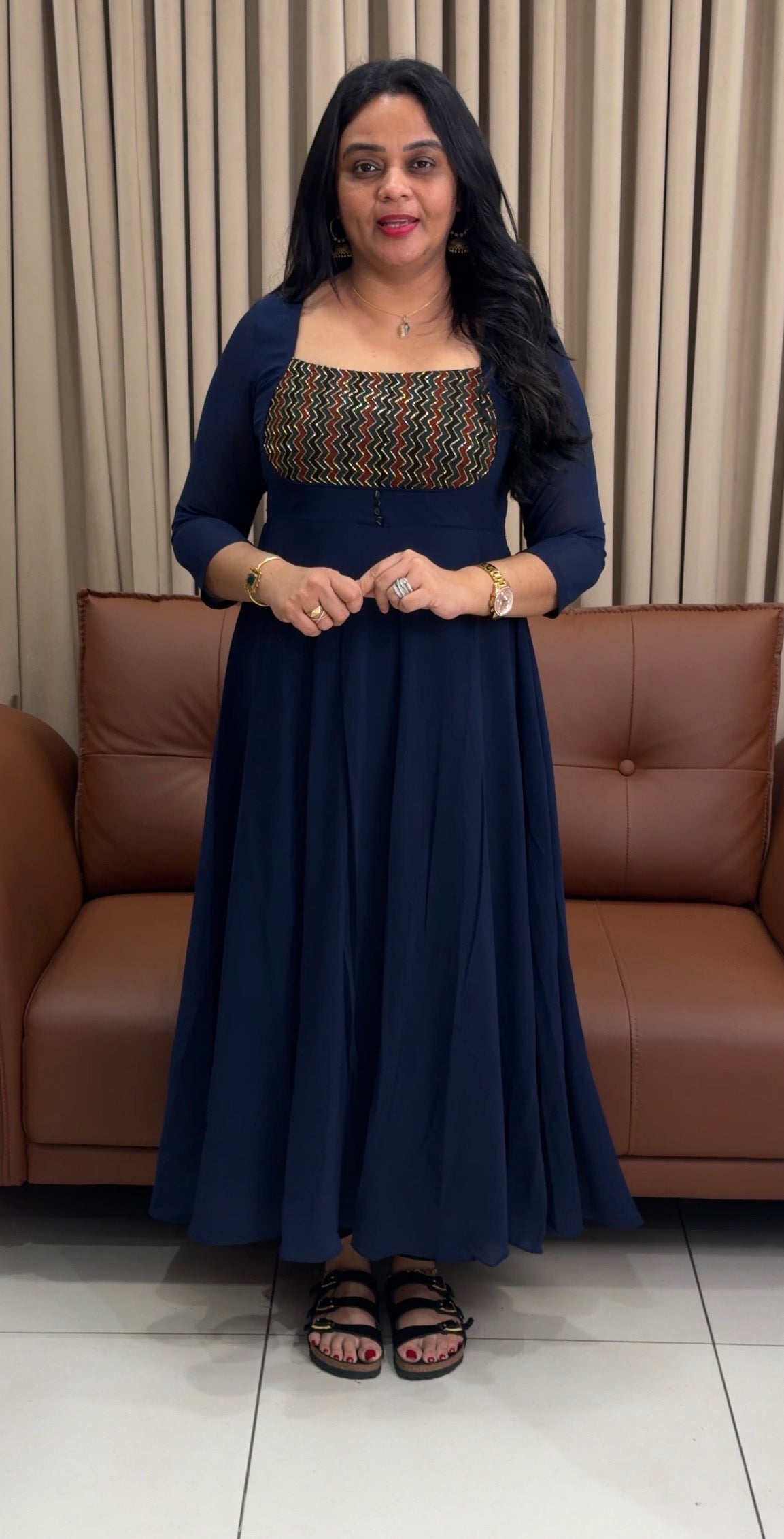 IHA'S IN-HOUSE HANDWORKED ANARKALI TOPS - 34543