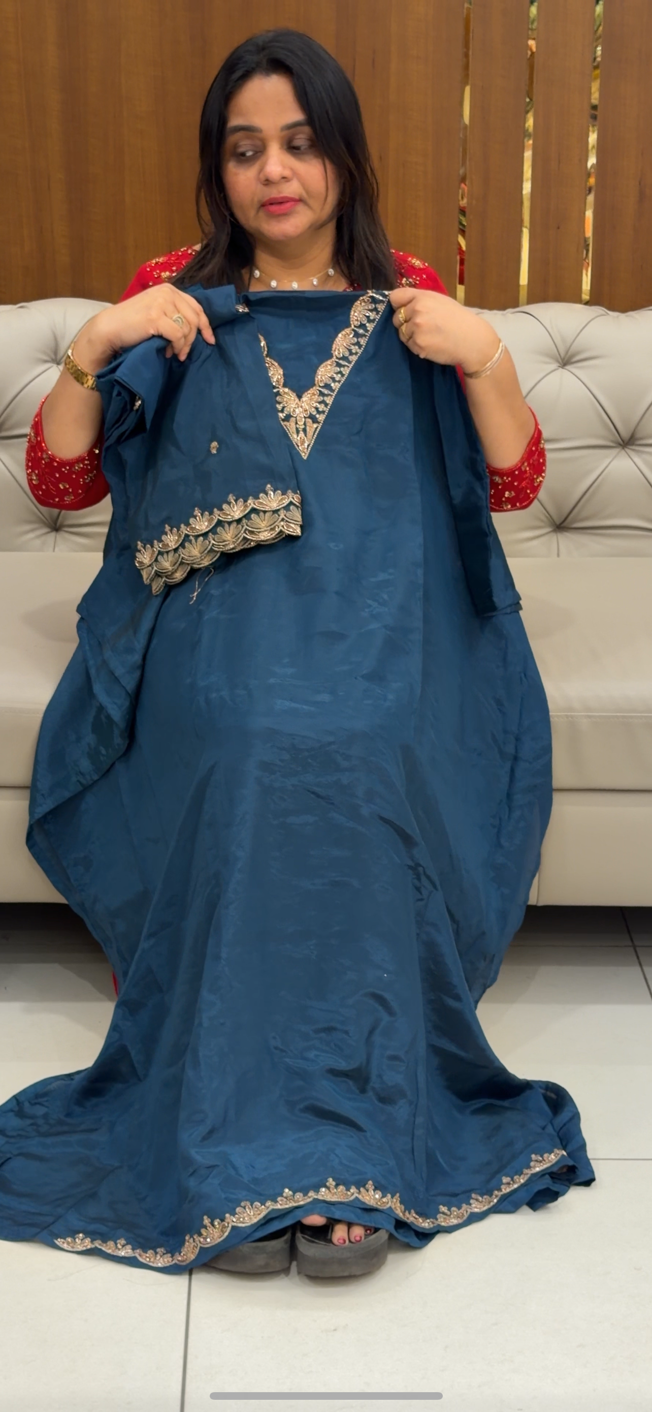 SEMI CRAPE SILK UNSTITCHED SALWAR SUITS - IHA 28769