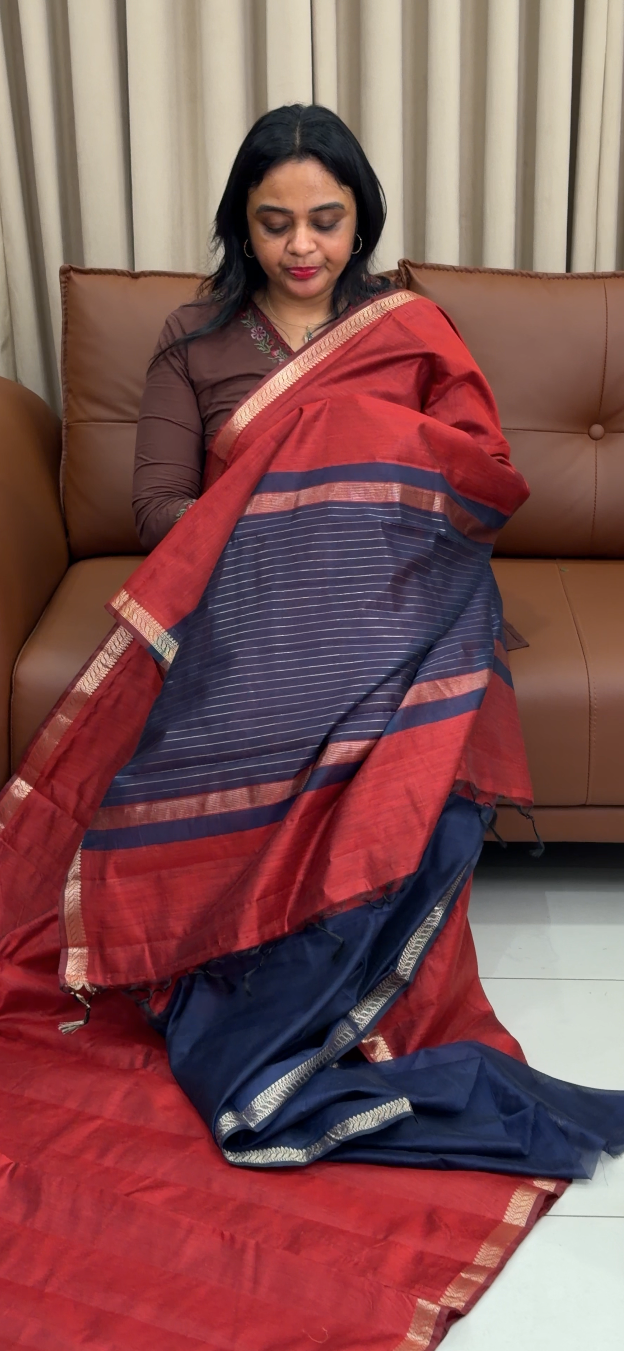 MUL CHANDERI SAREES - IHA 34238