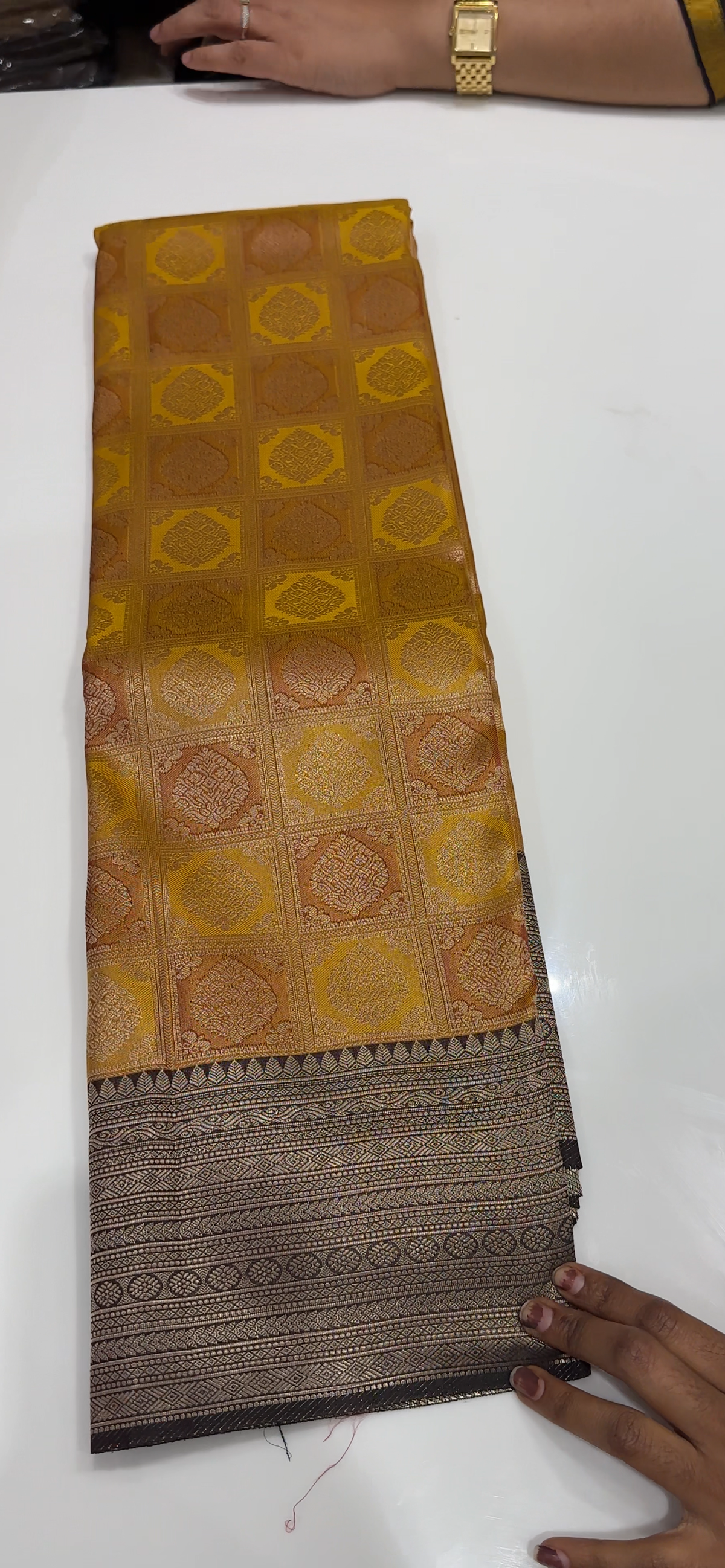SEMI BROCADE SAREES - IHA 35615