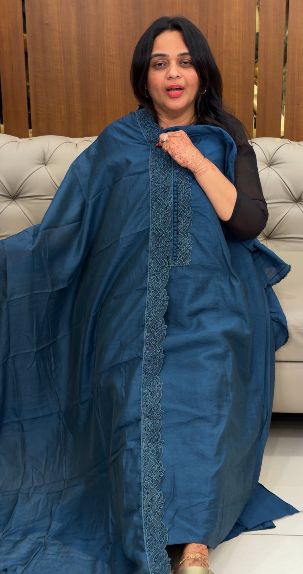 MALAI CHANDERI UNSTITCHED SALWAR SUITS - IHA 32827