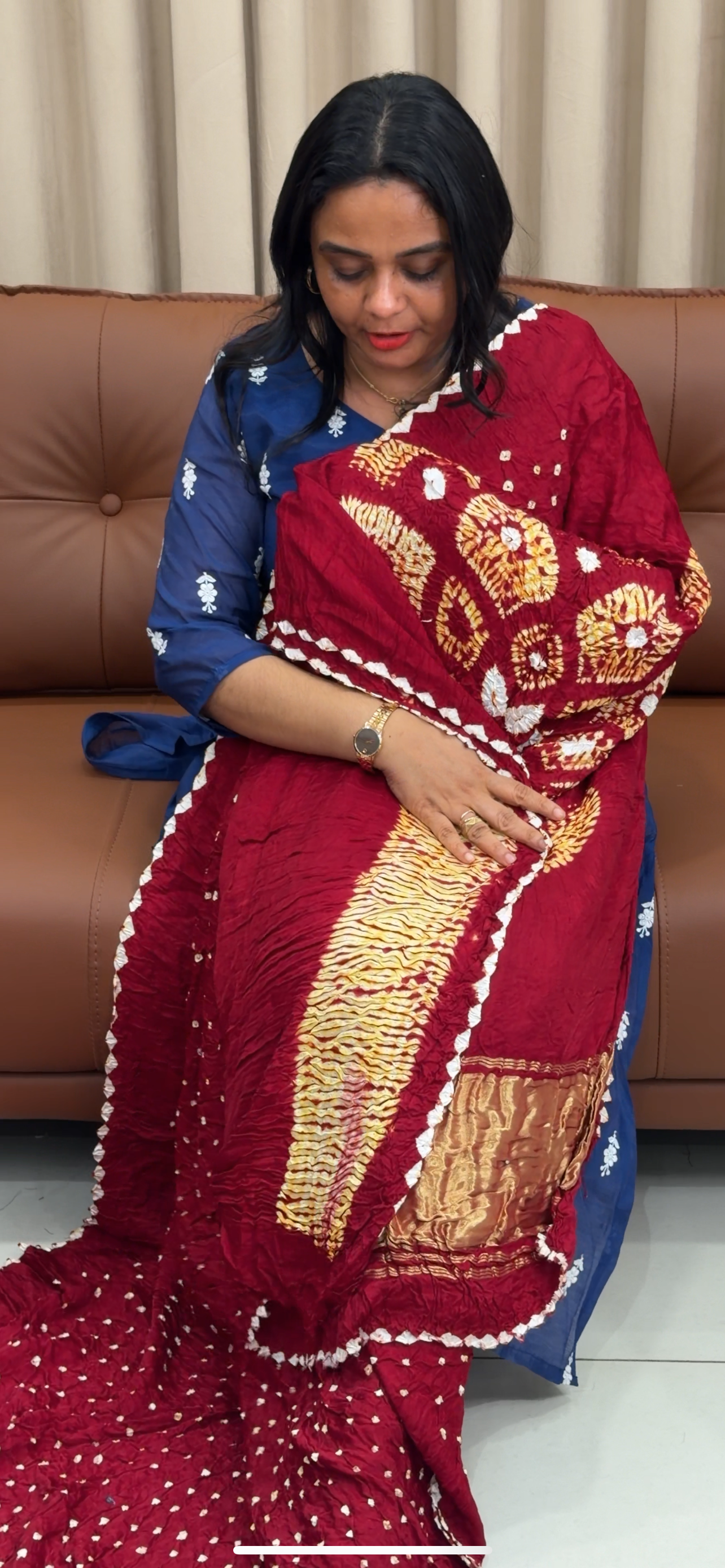 SILK BANDHEJ SAREES - IHA 33549