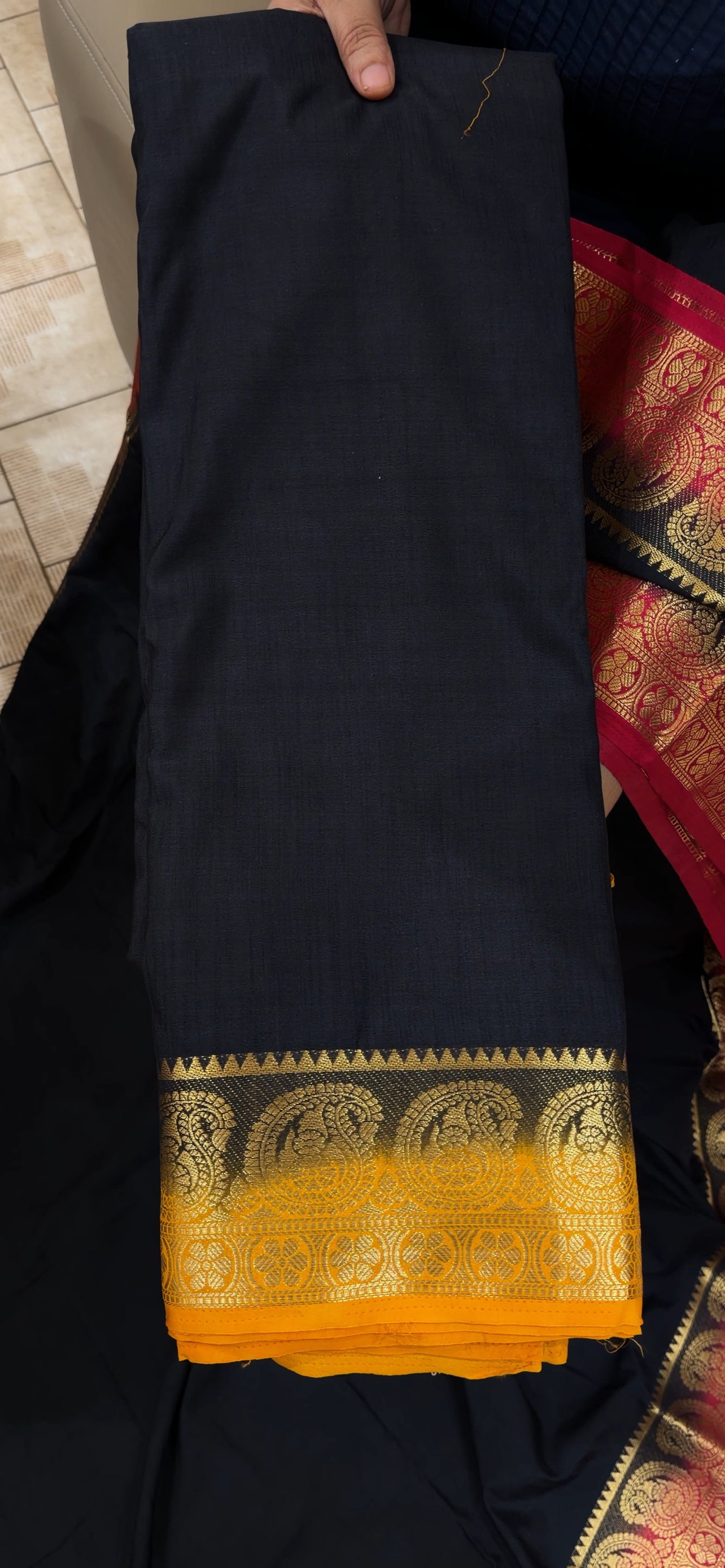 SEMI CRAPE SAREES - IHA 34386