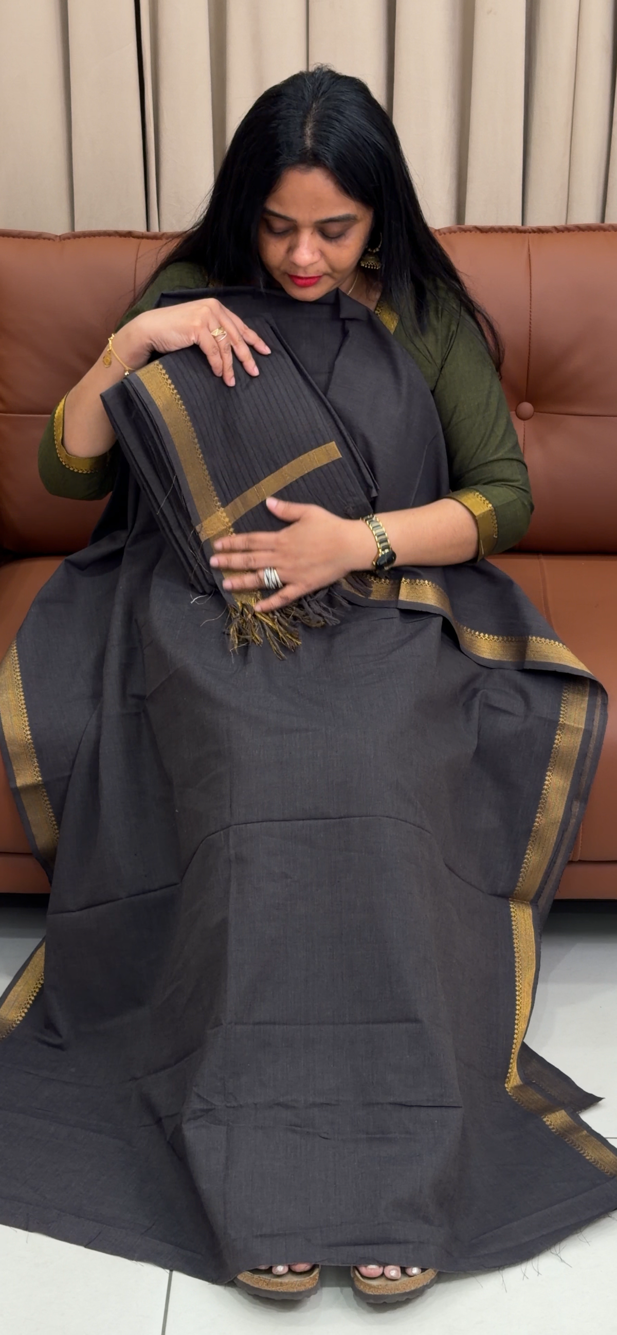 HANDLOOM UNSTITCHED SALWAR SUITS - IHA 35711