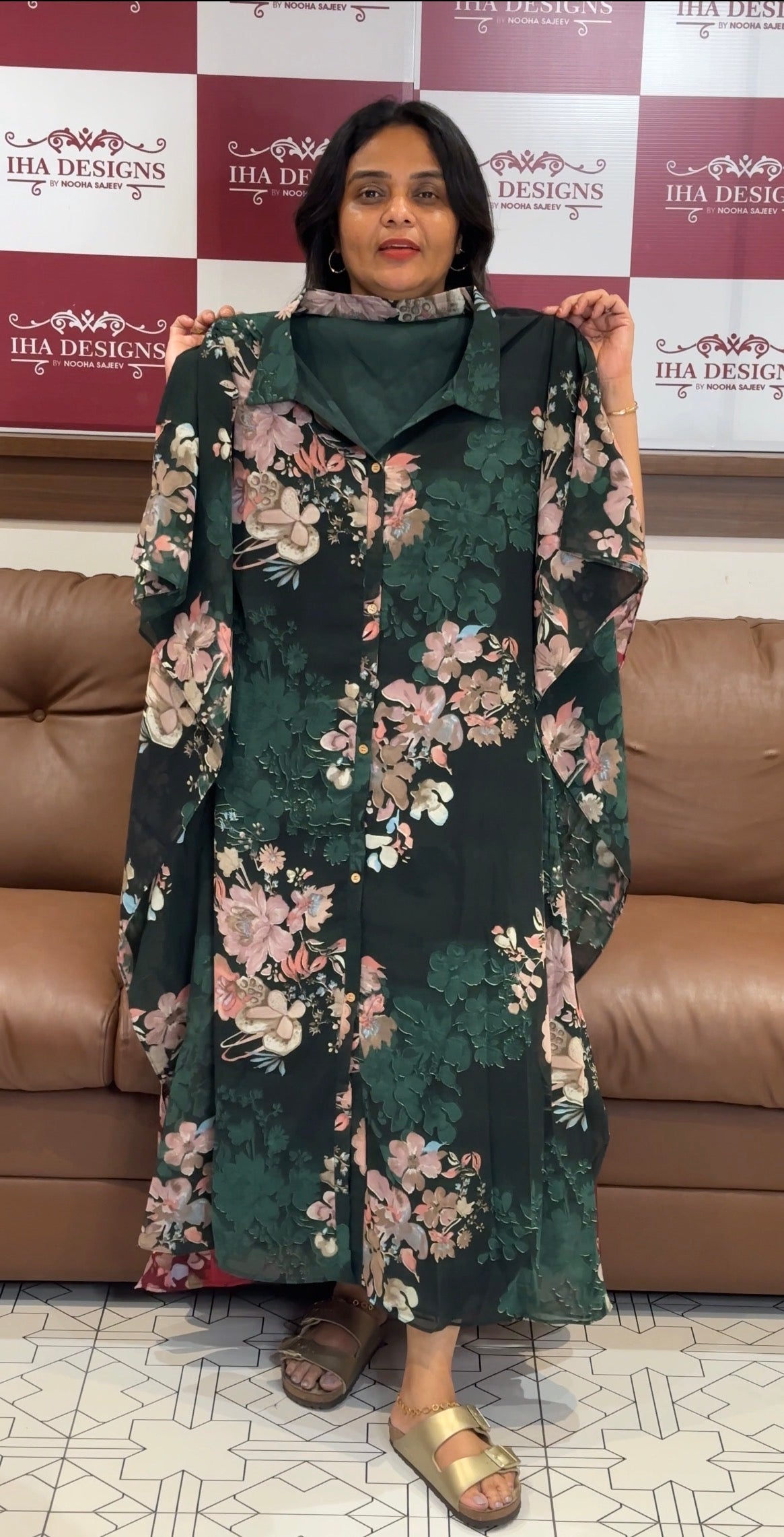 IHA'S IN-HOUSE PRINTED GEORGETTE KAFTAN TOPS - IHA 31155