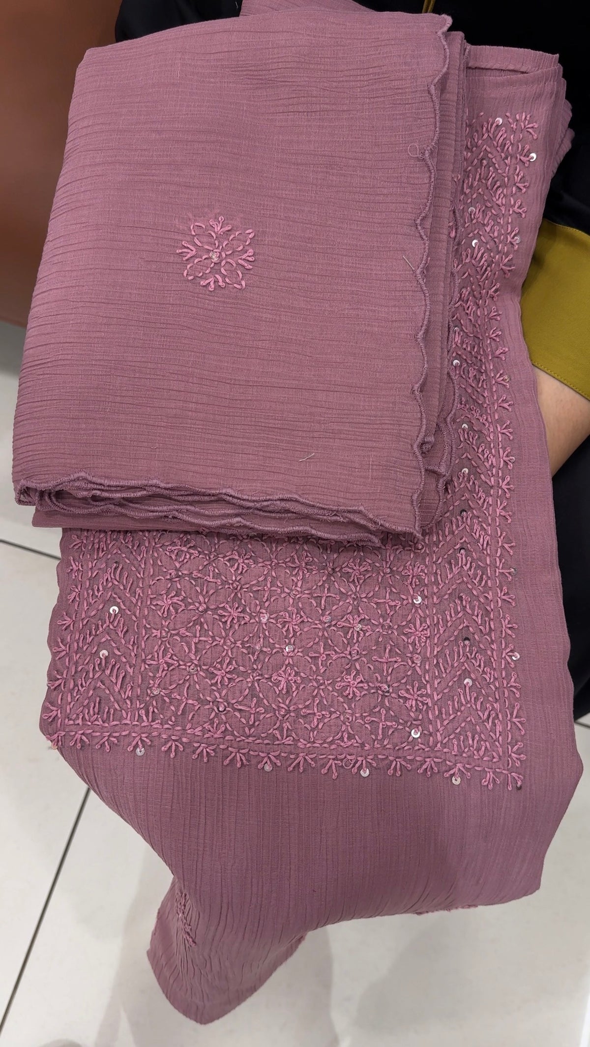 LUCKNOWI CHIKANKARI UNSTITCHED SALWAR SUITS -IHA 35401