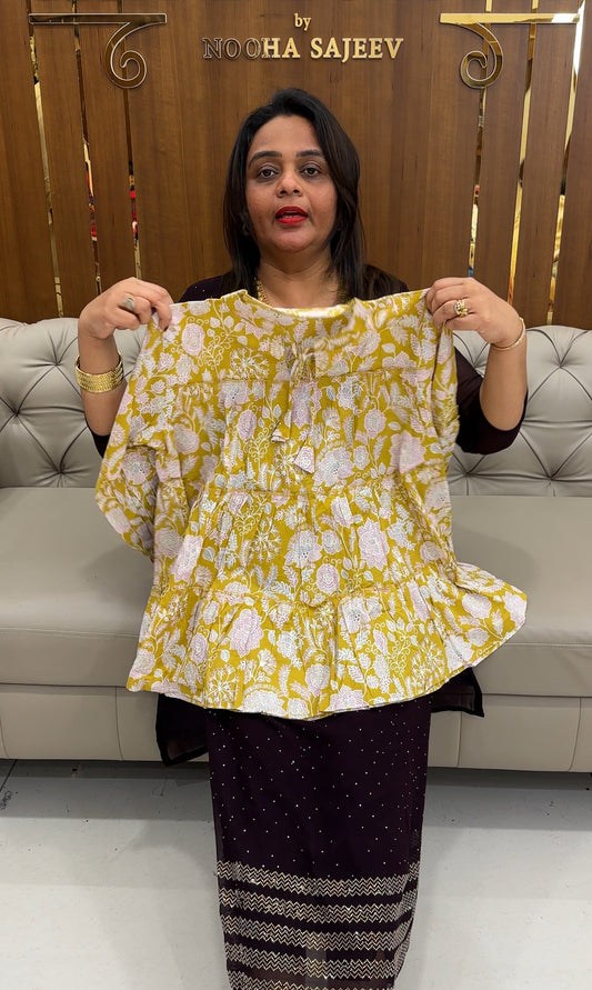 PRINTED SHORT TOPS  - IHA 25644