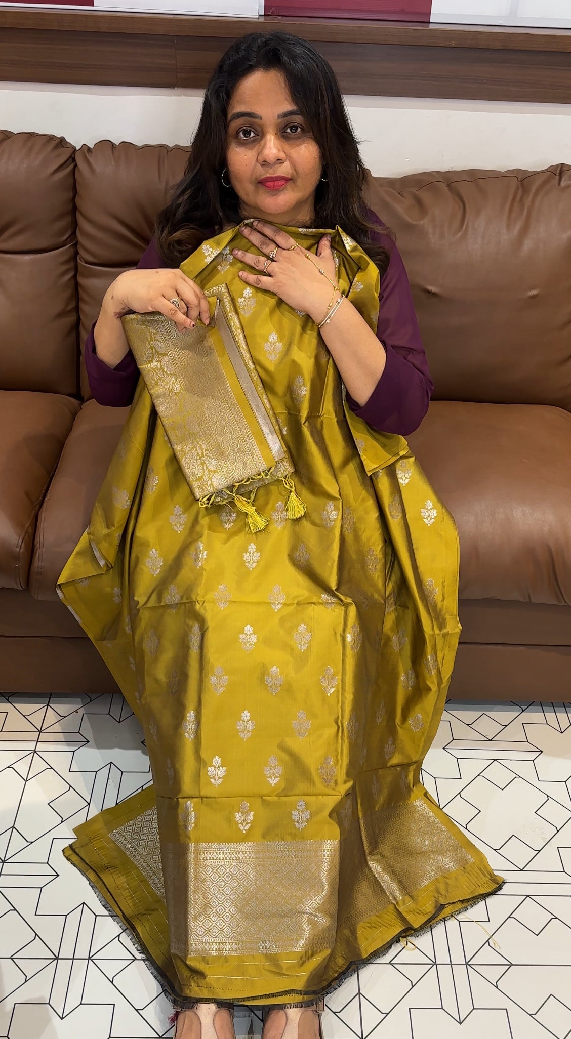 SEMI BANARASI UNSTITCHED SALWAR SUITS - IHA 26370