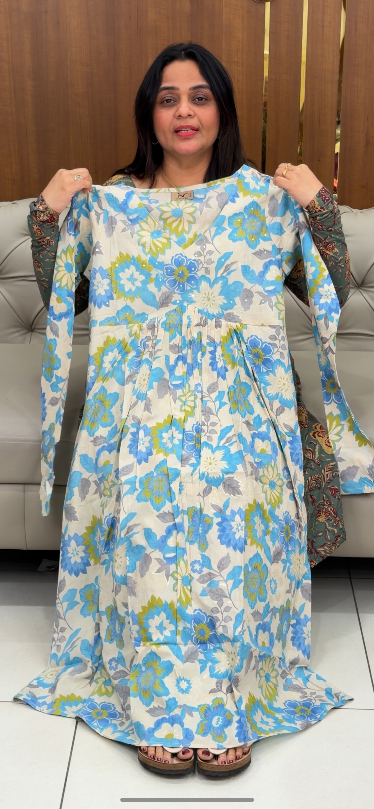 PRINTED ALIYA CUT TOPS - IHA 29268