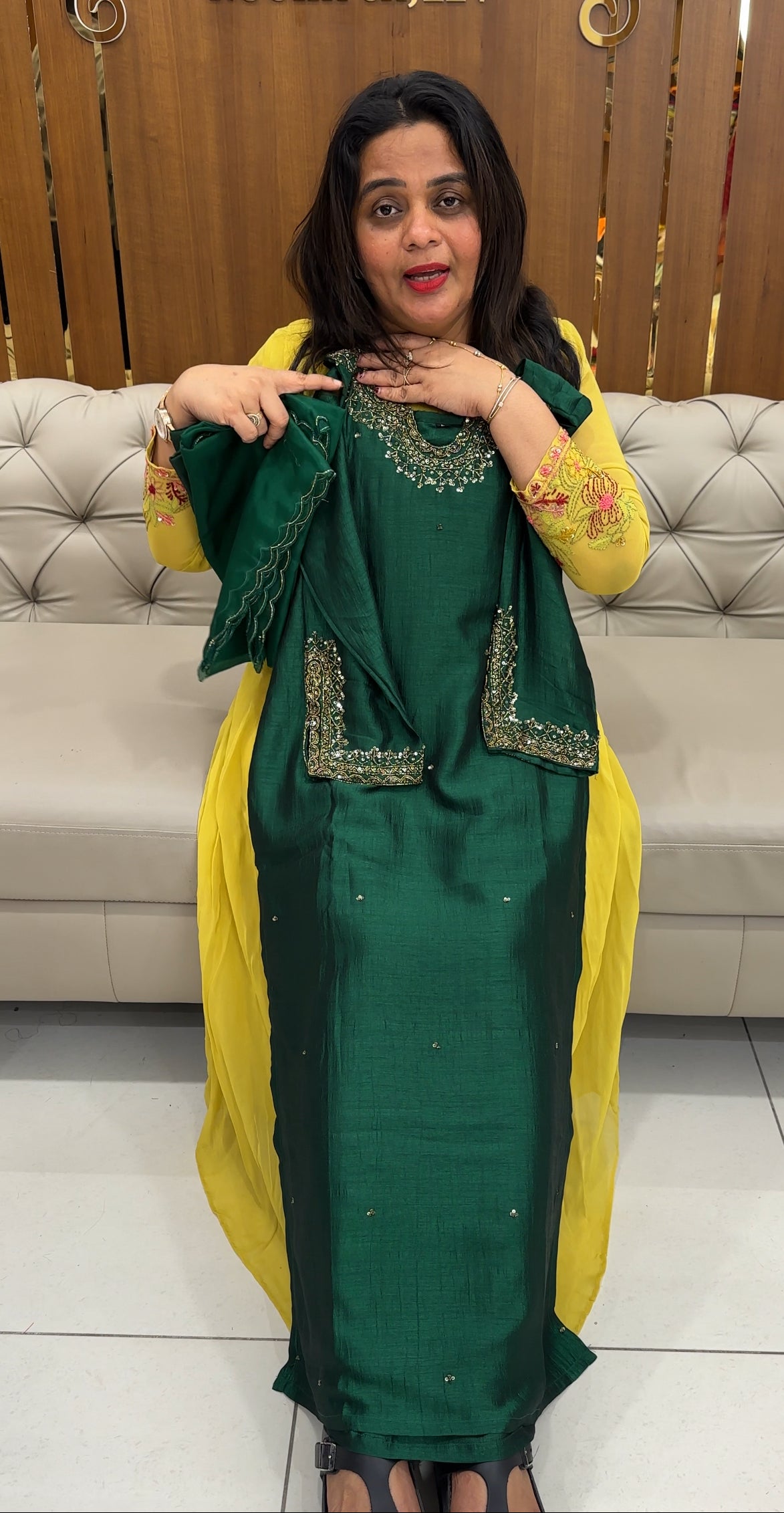 SEMI RAW SILK TOP,BOTTOM AND DUPATTA - IHA 26036