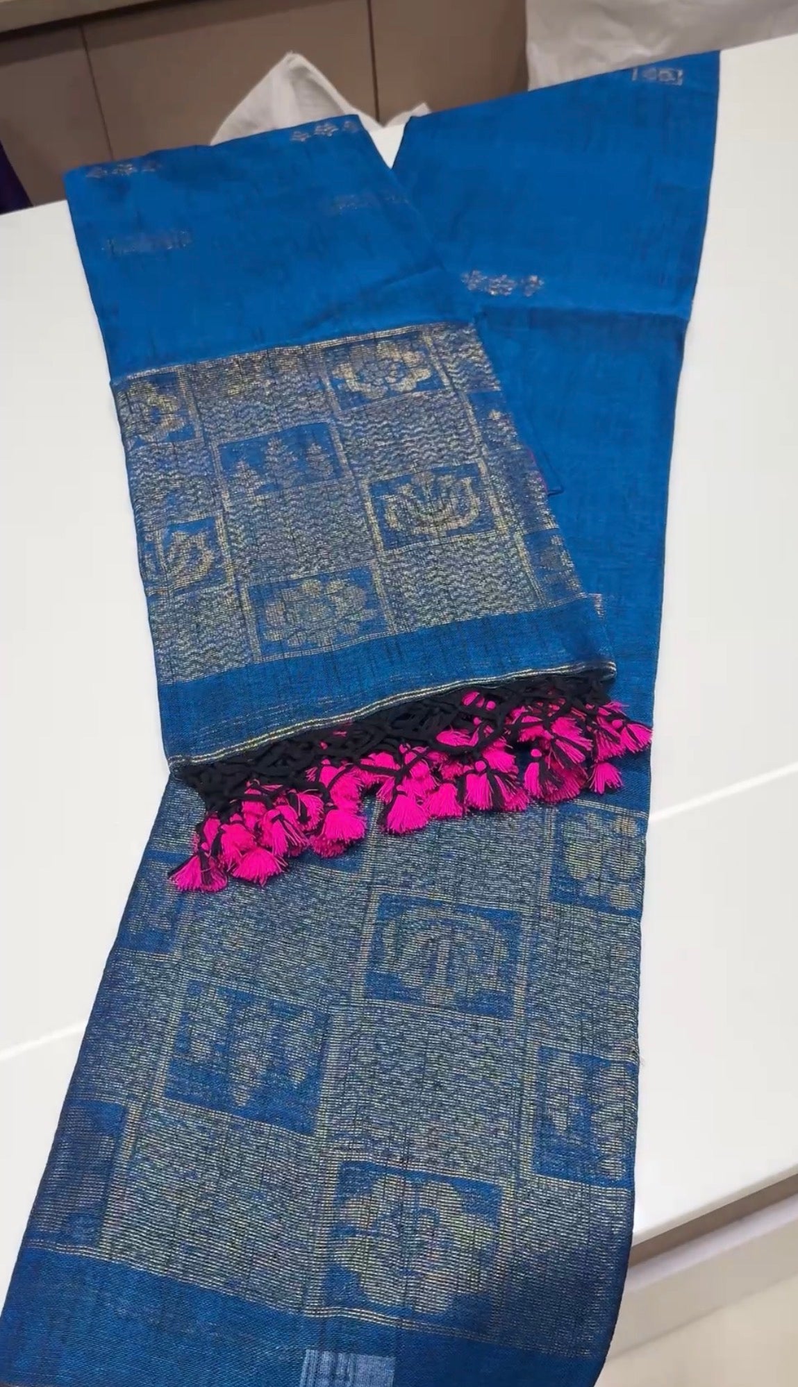 HANDLOOM LINEN TOP AND DUPATTA MATERIAL - IHA 35425