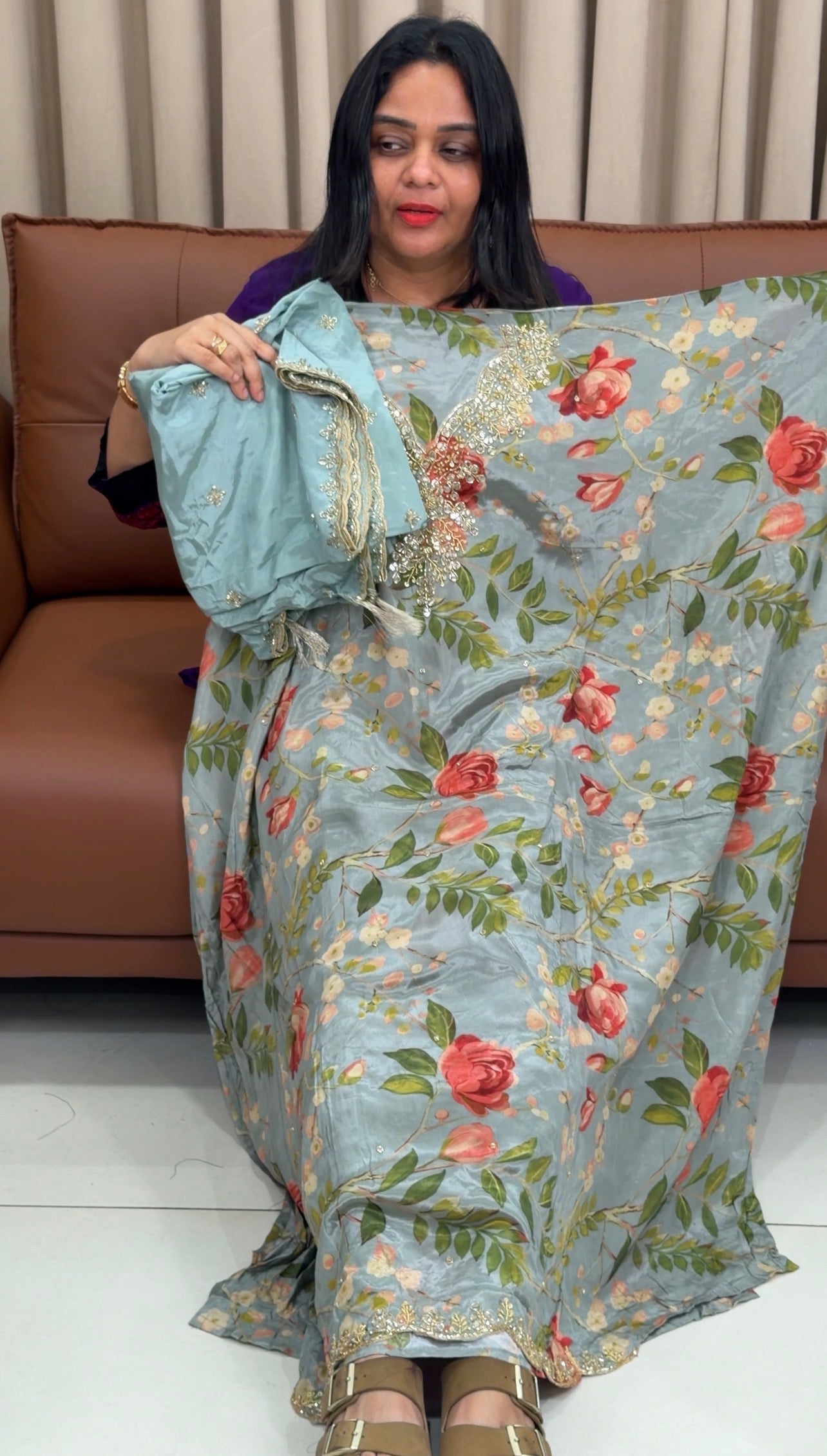 VISCOSE CRAPE UNSTITCHED SALWAR SUITS - IHA 33658