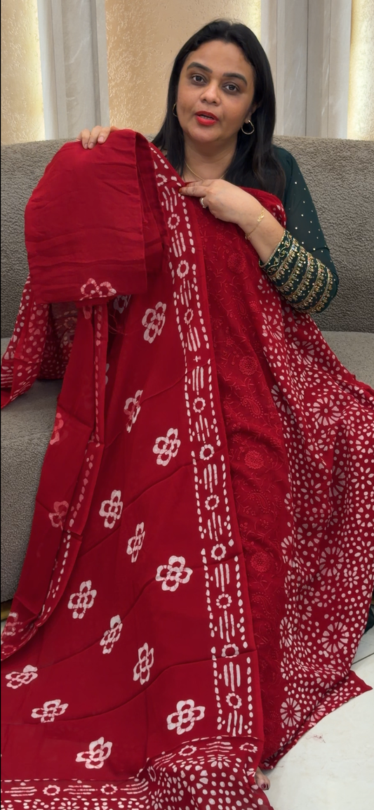 VISCOSE GEORGETTE UNSTITCHED SALWAR SUITS - IHA 33236