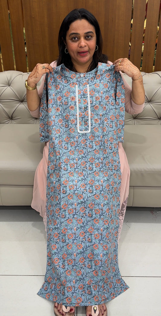 PRINTED LONG SLITTEED TOPS - IHA 27528