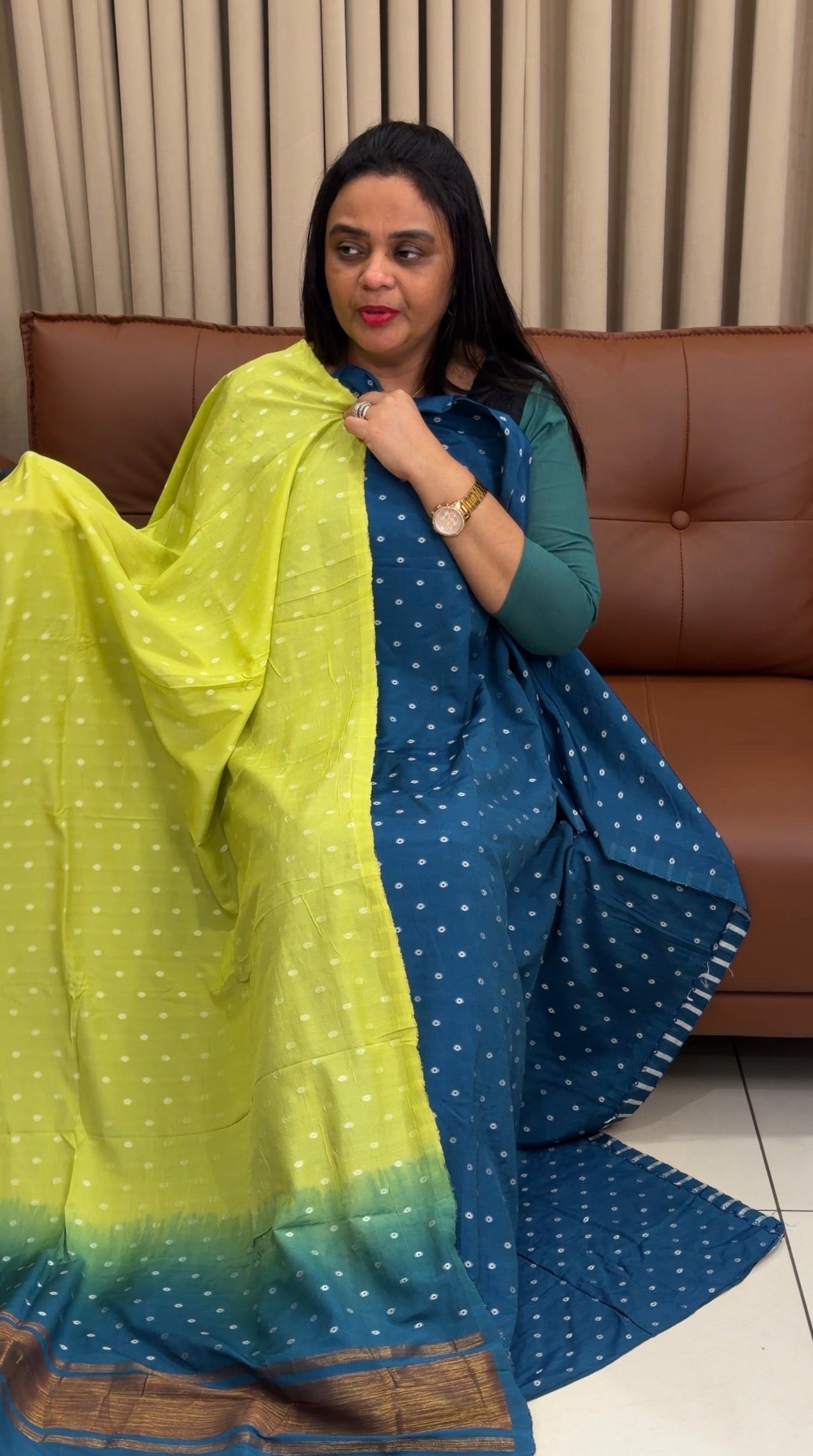 BANDHANI PRINED UNSTITCHED SALWAR SUITS - IHA 34766