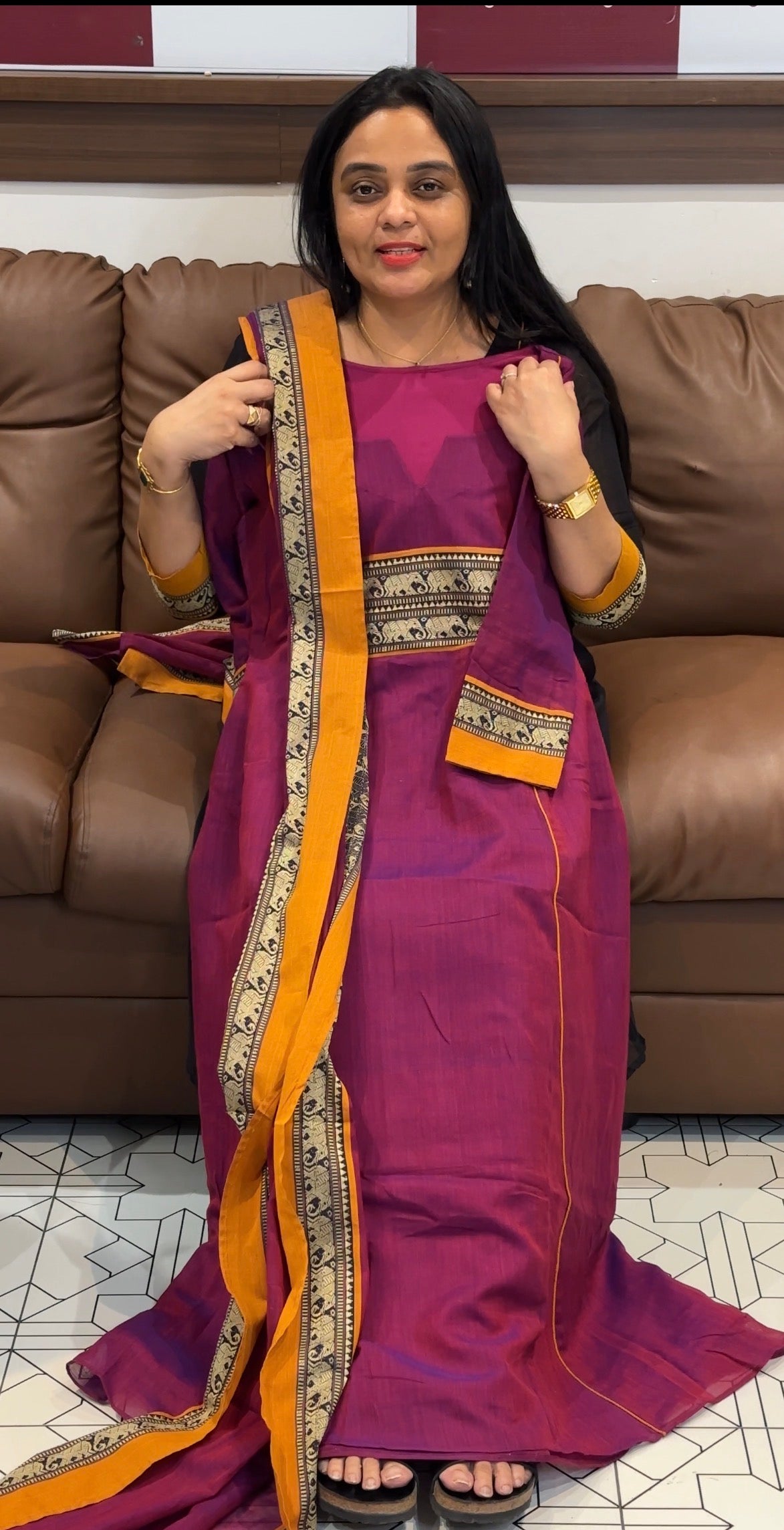 IHA'S IN-HOUSE HANDLOOM COTTON TOP AND DUPATTA - IHA 35472