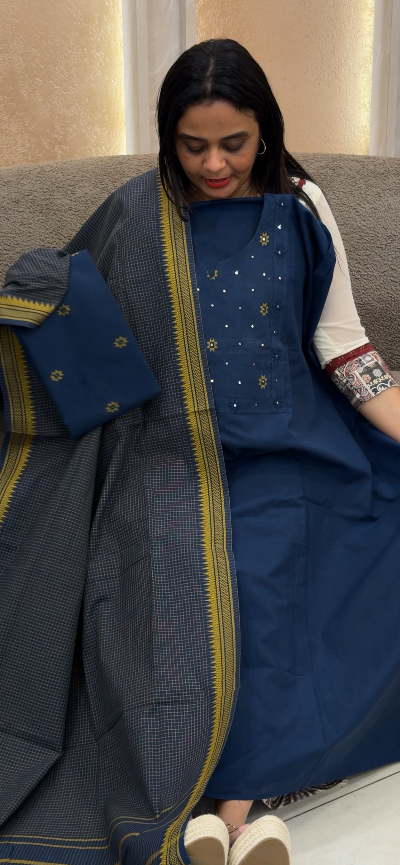 HANDLOOM COTTON UNSTITCHED SALWAR SUITS - IHA 32908