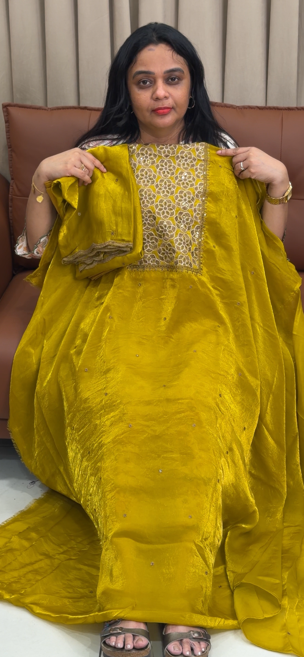 SEMI TISSUE UNSTITCHED SALWAR SUITS - IHA 35898