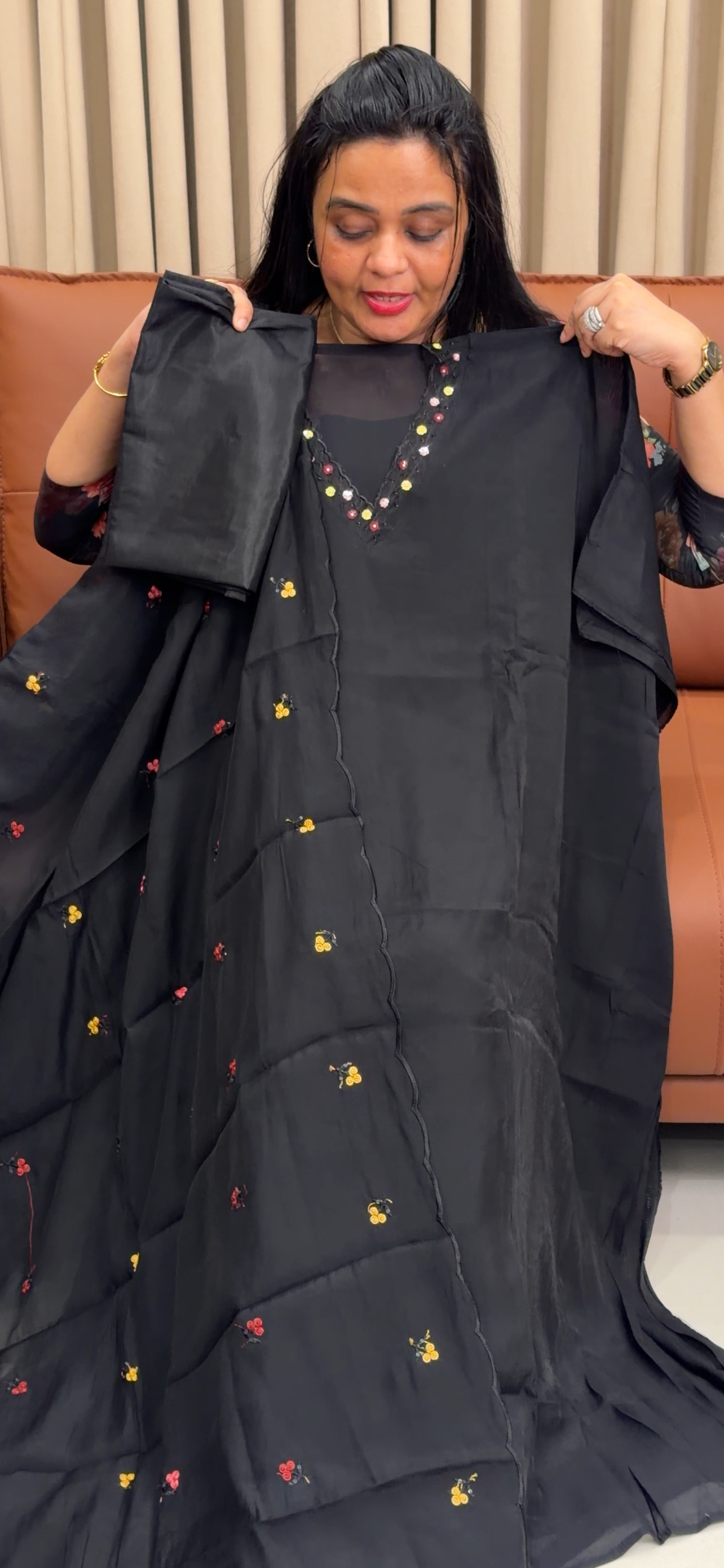 MALAI  CHANDERI UNETITCHED SALWAR SUITS - IHA 34909