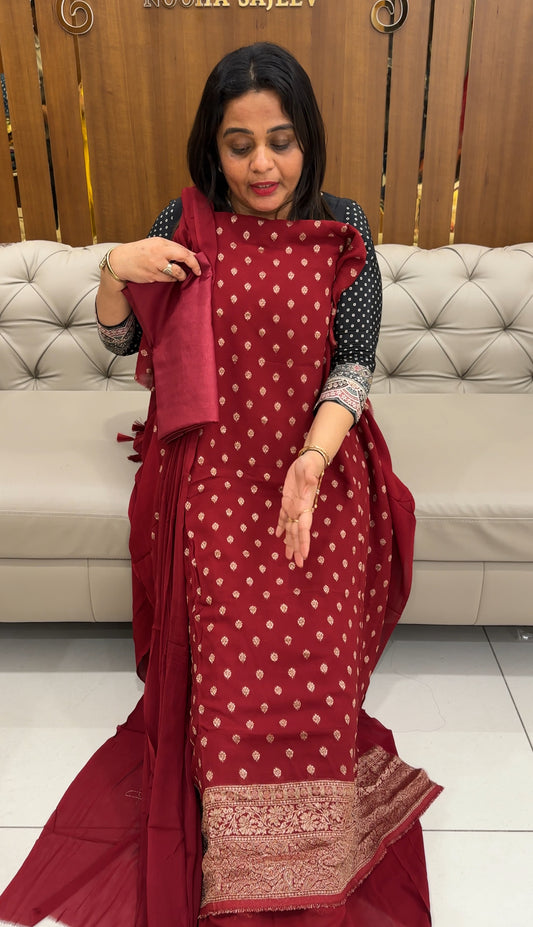 VISCOSE GEORGETTE UNSTITCHED SALWAR SUITS - IHA 25975