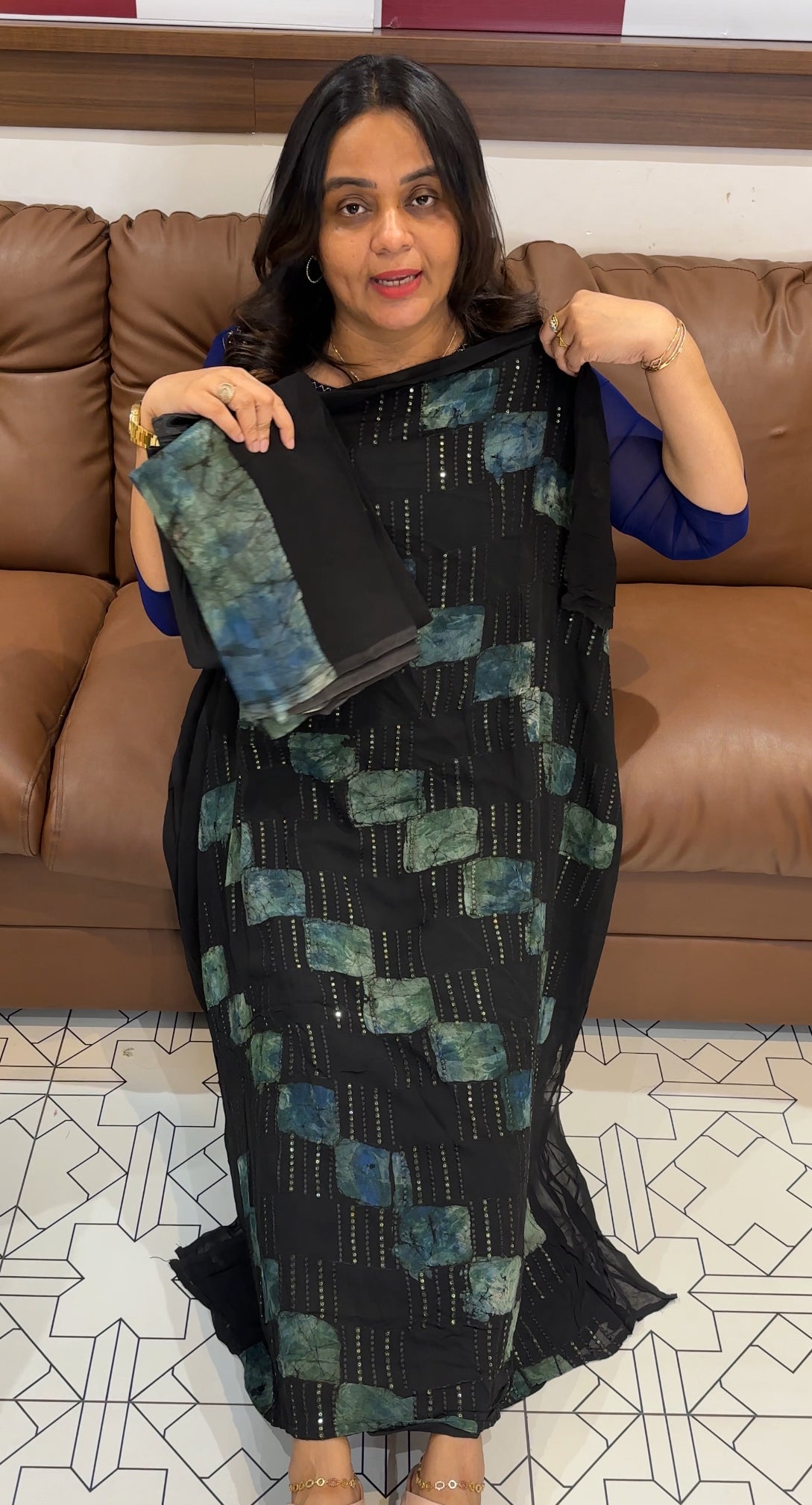 VISCOSE GEORGETTE UNSTITCHED SALWAR SUITS - IHA 28086