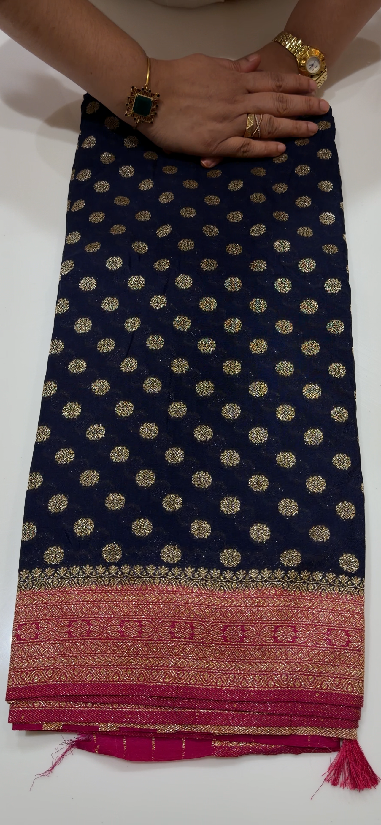 SEMI BANARASI SAREES - IHA 34535