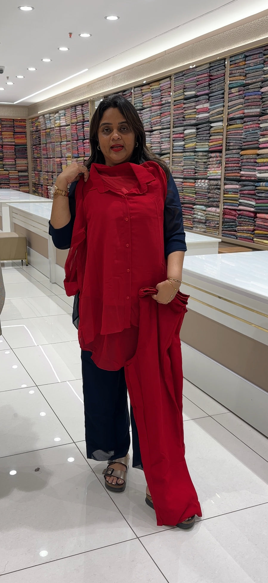 IHA'S IN-HOUSE GEORGETTE CO-ORDS SETS - IHA 33320