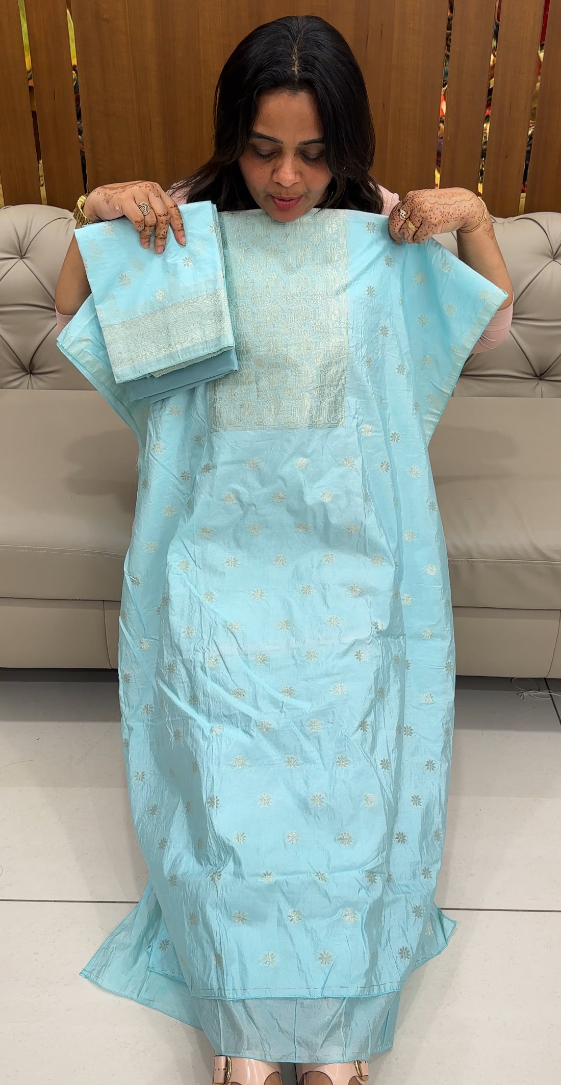 SEMI BANARASI UNSTITCHED SALWAR SUITS - IHA 27480