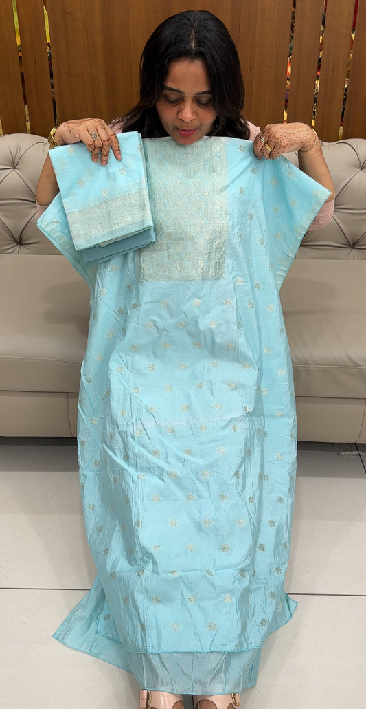 SEMI BANARASI UNSTITCHED SALWAR SUITS - IHA 27480