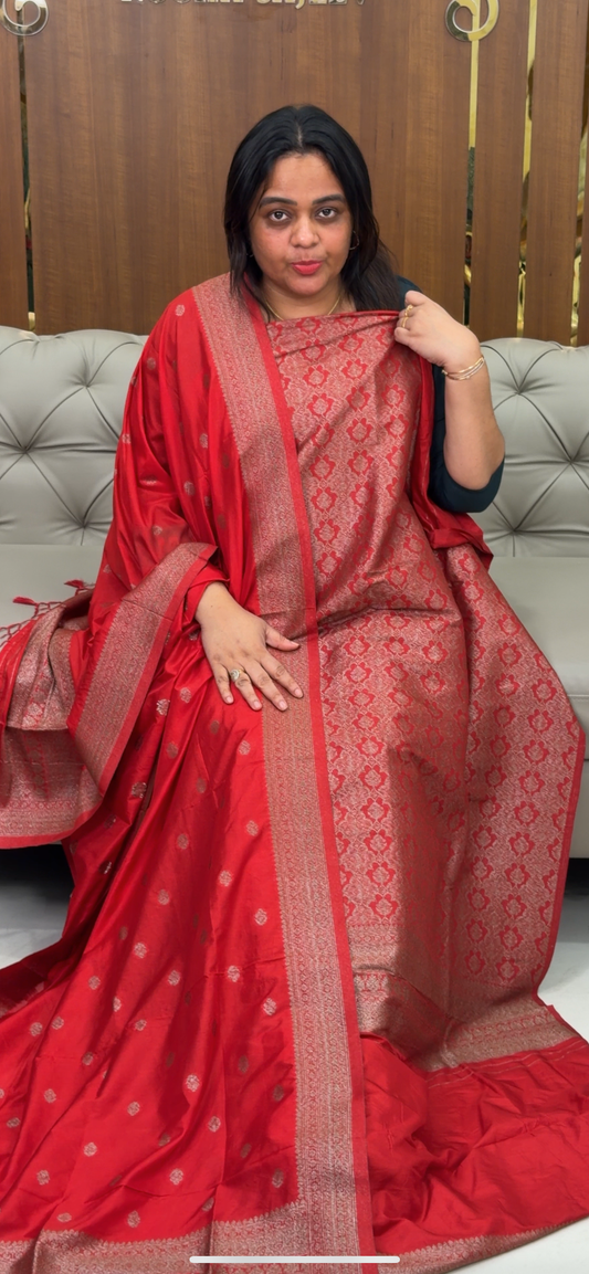 KATAN BANARASI UNSTITCHED SALWAR SUITS - IHA 28940