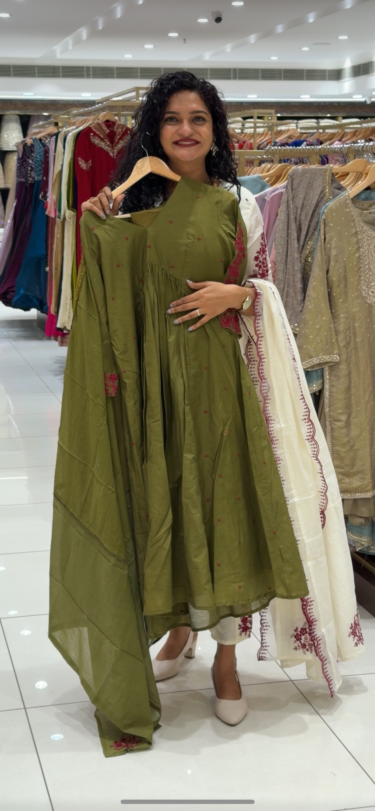 MALAI CHANDERI TOP, BOTTOM AND DUPATTA - IHA 29348