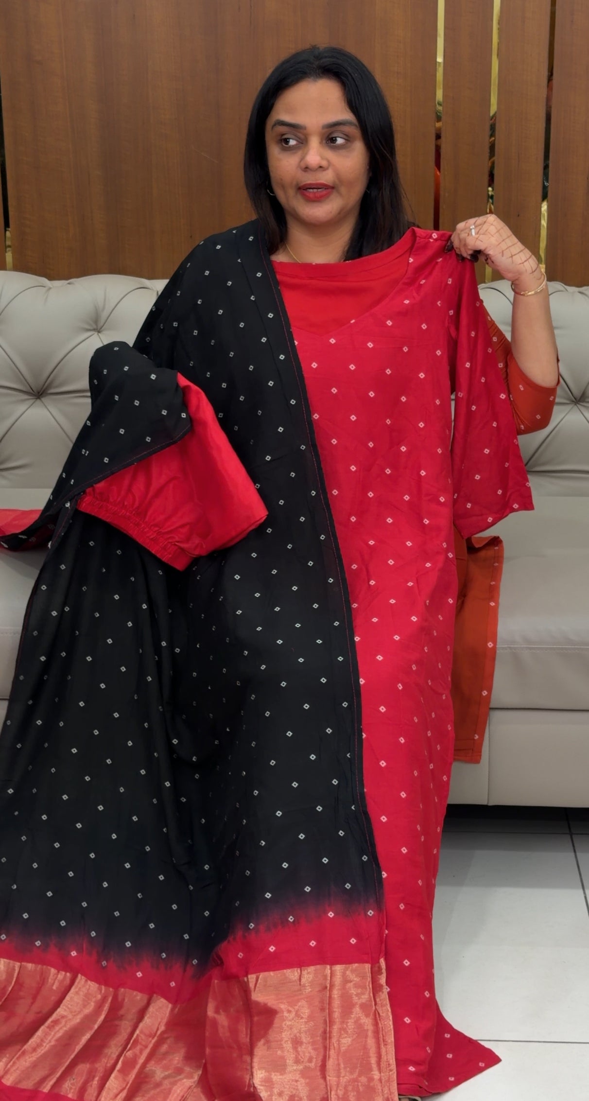 FORWARD BANDHEJ PRINTED UNSTITCHED SALWAR SUITS  - IHA 33257
