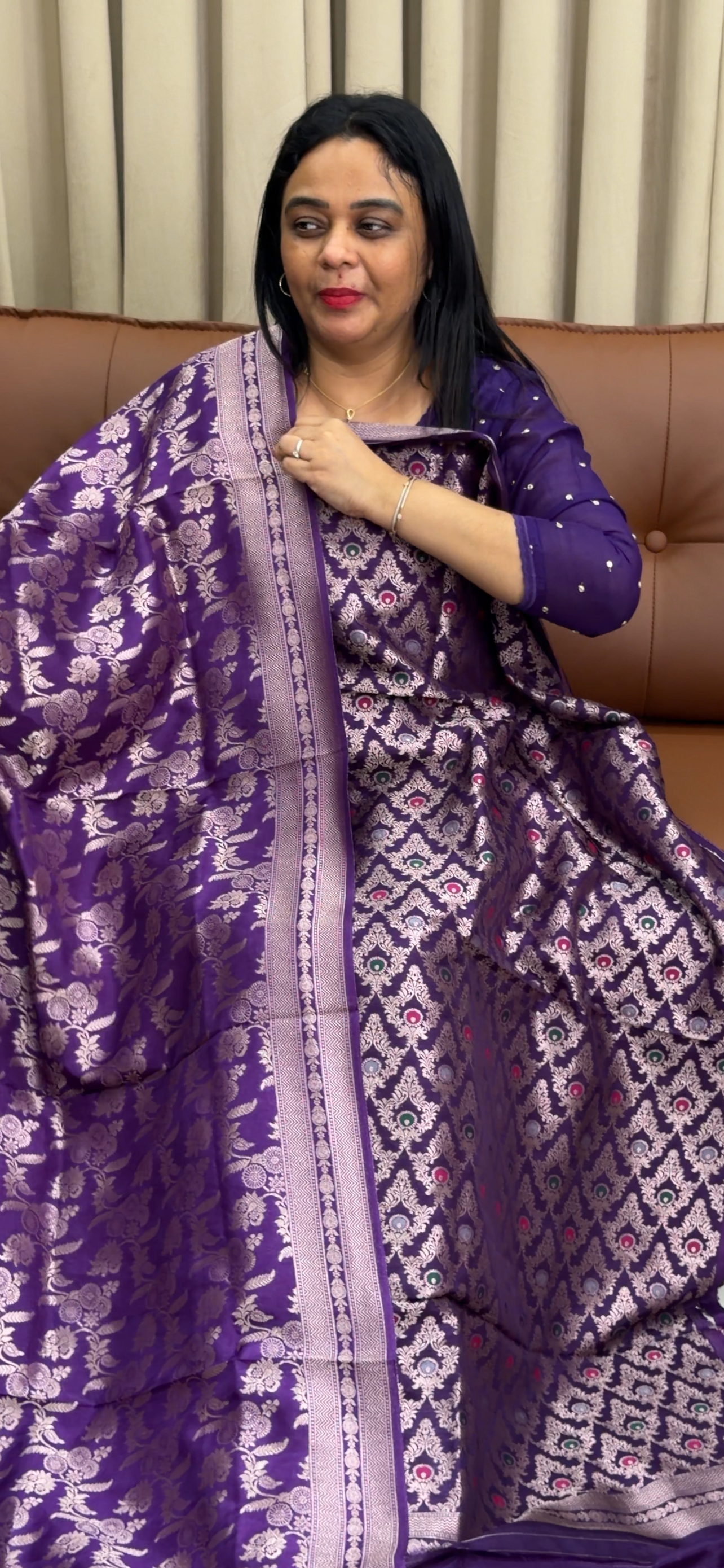 VISCOSE GEORGETTE BANARASI UNSTITCHED SALWAR SUITS - IHA 33895