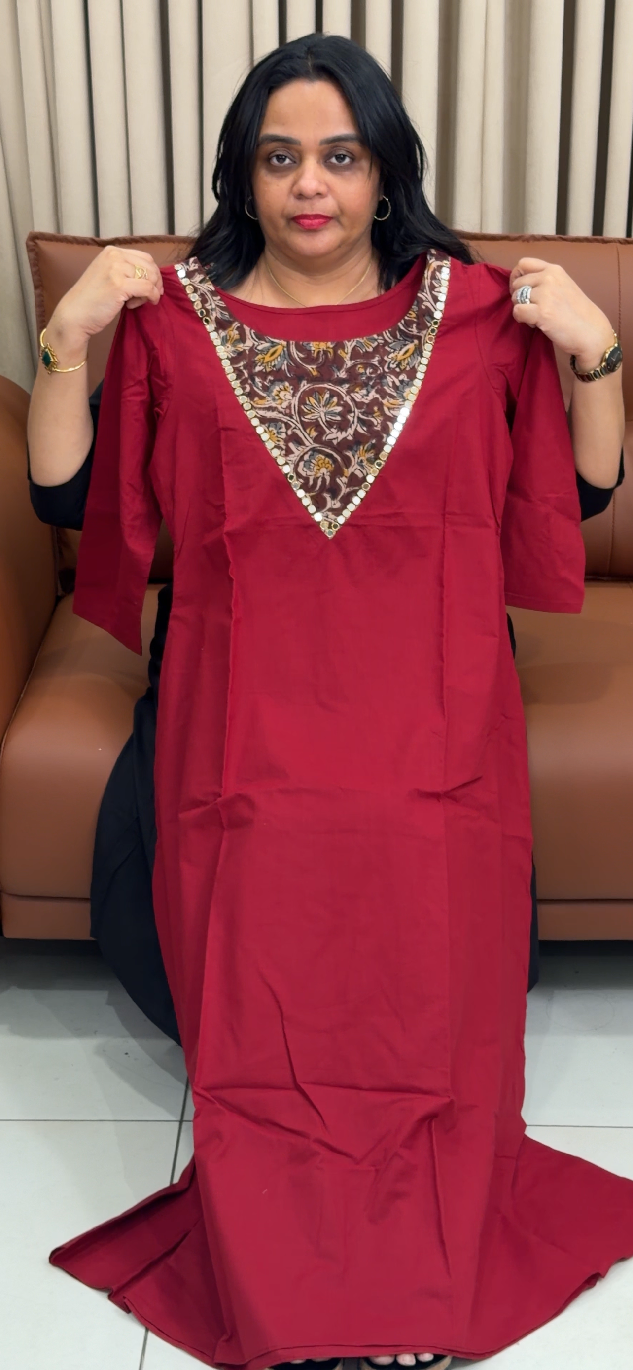 IHA'S IN-HOUSE COTTON SLITTED TOPS - IHA 34872