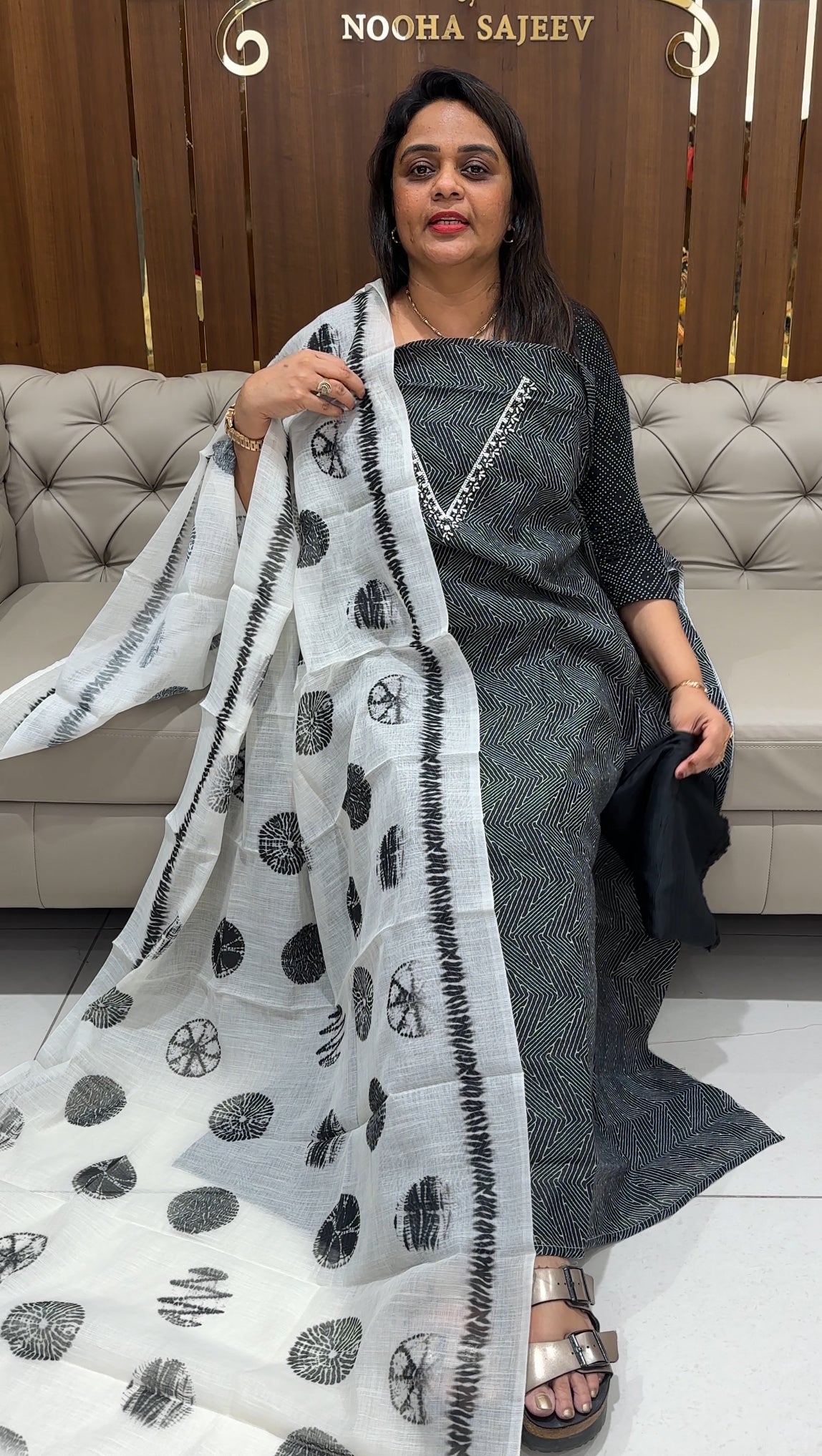 SEMI MODAL CHANDERI UNSTITCHED SALWAR SUITS - IHA 24210