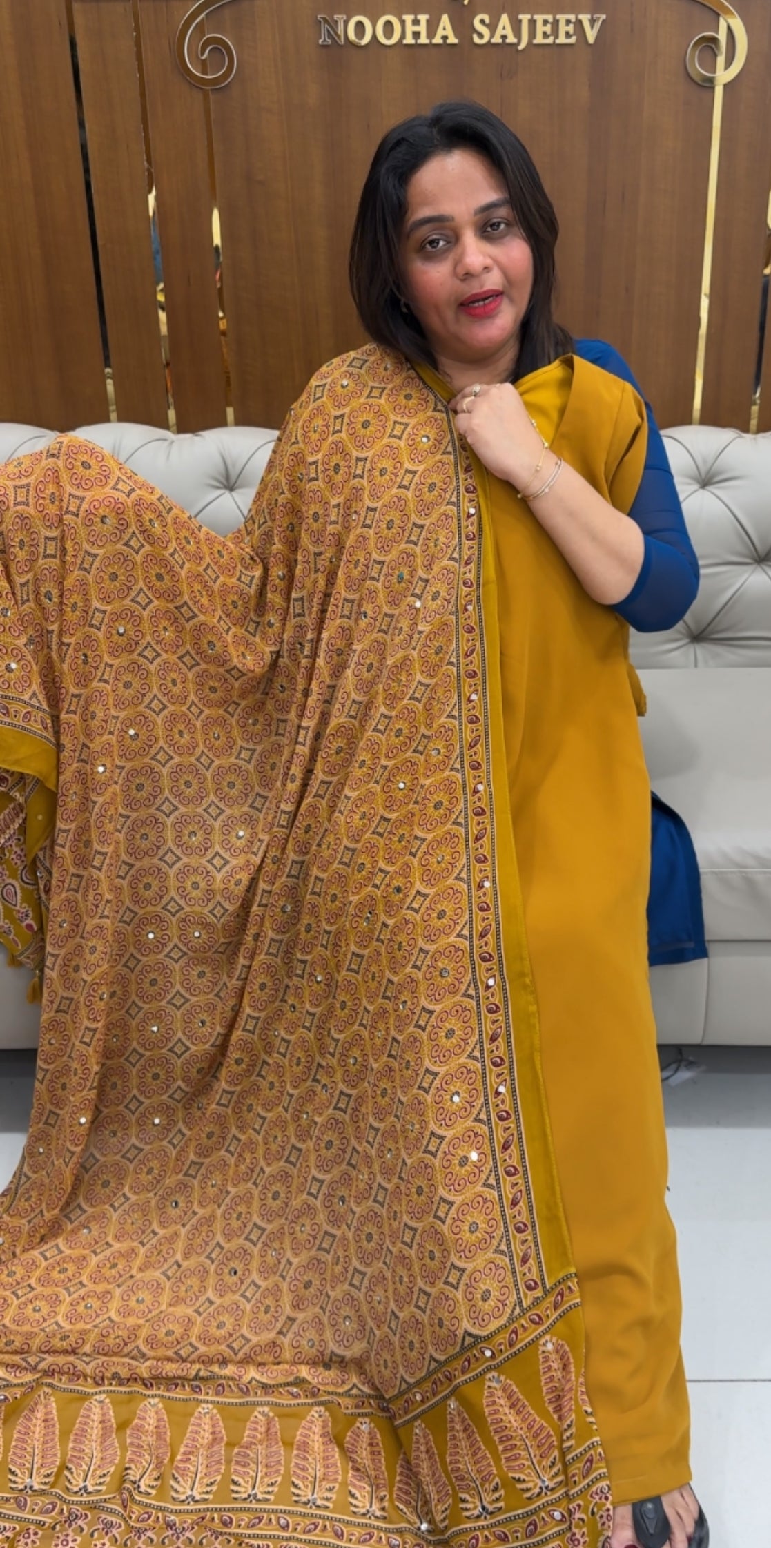 IHA'S IN-HOUSE GEORGETTE SLITTED TOP AND DUPATTA - IHA 25819