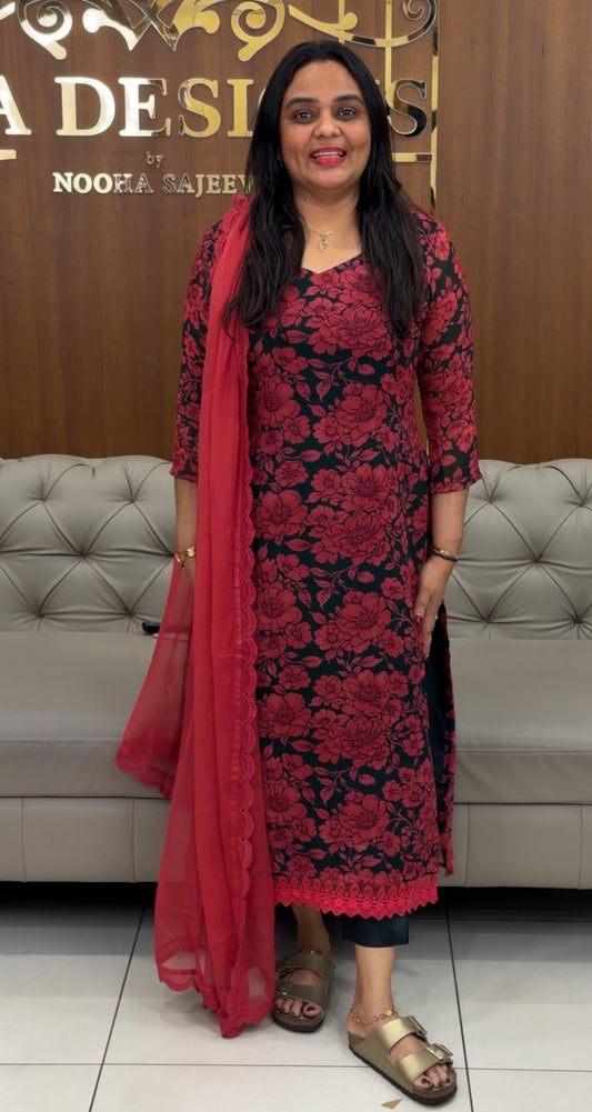 FLORAL PRINTED UNSTITCHED SALWAR SUITS - IHA 33178
