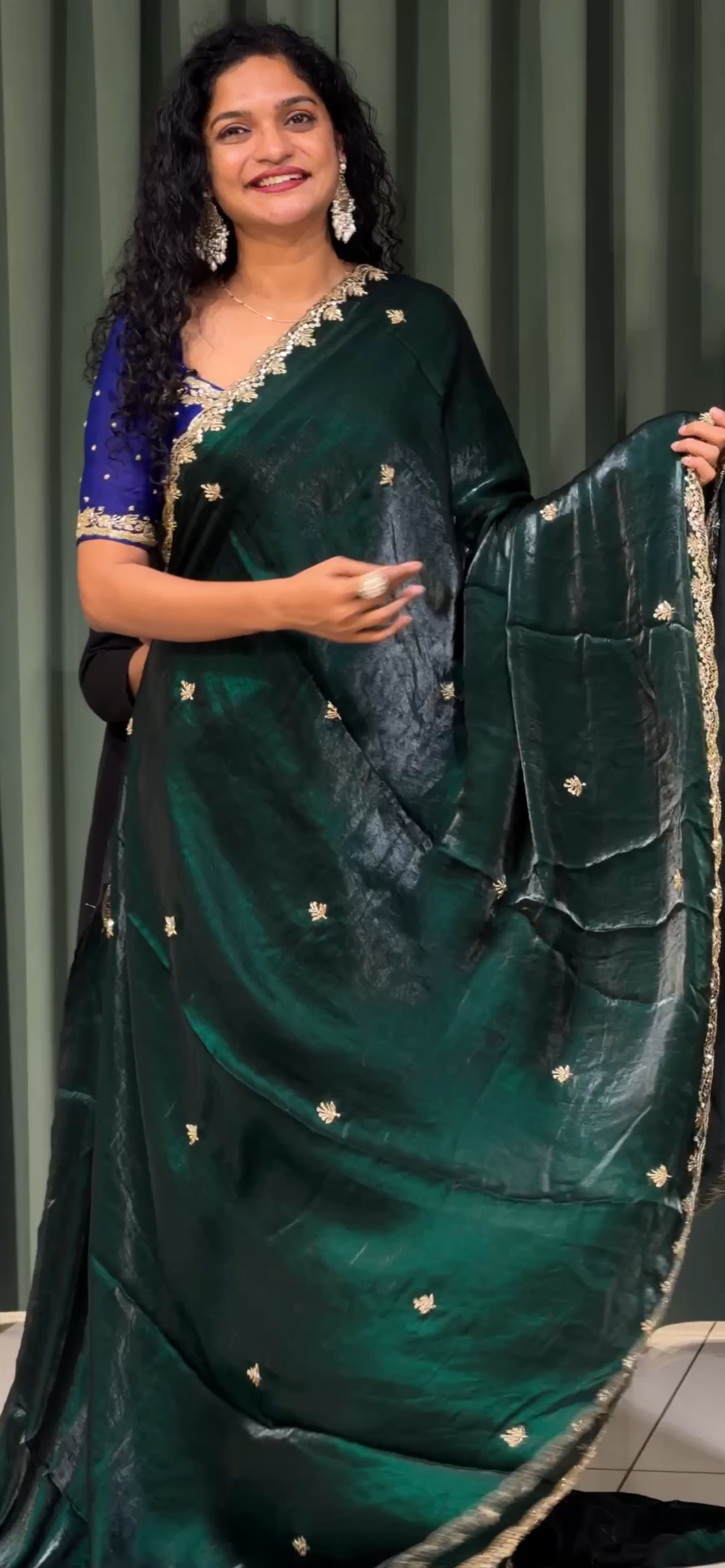 VELVET ORGANZA SAREES - IHA 33719
