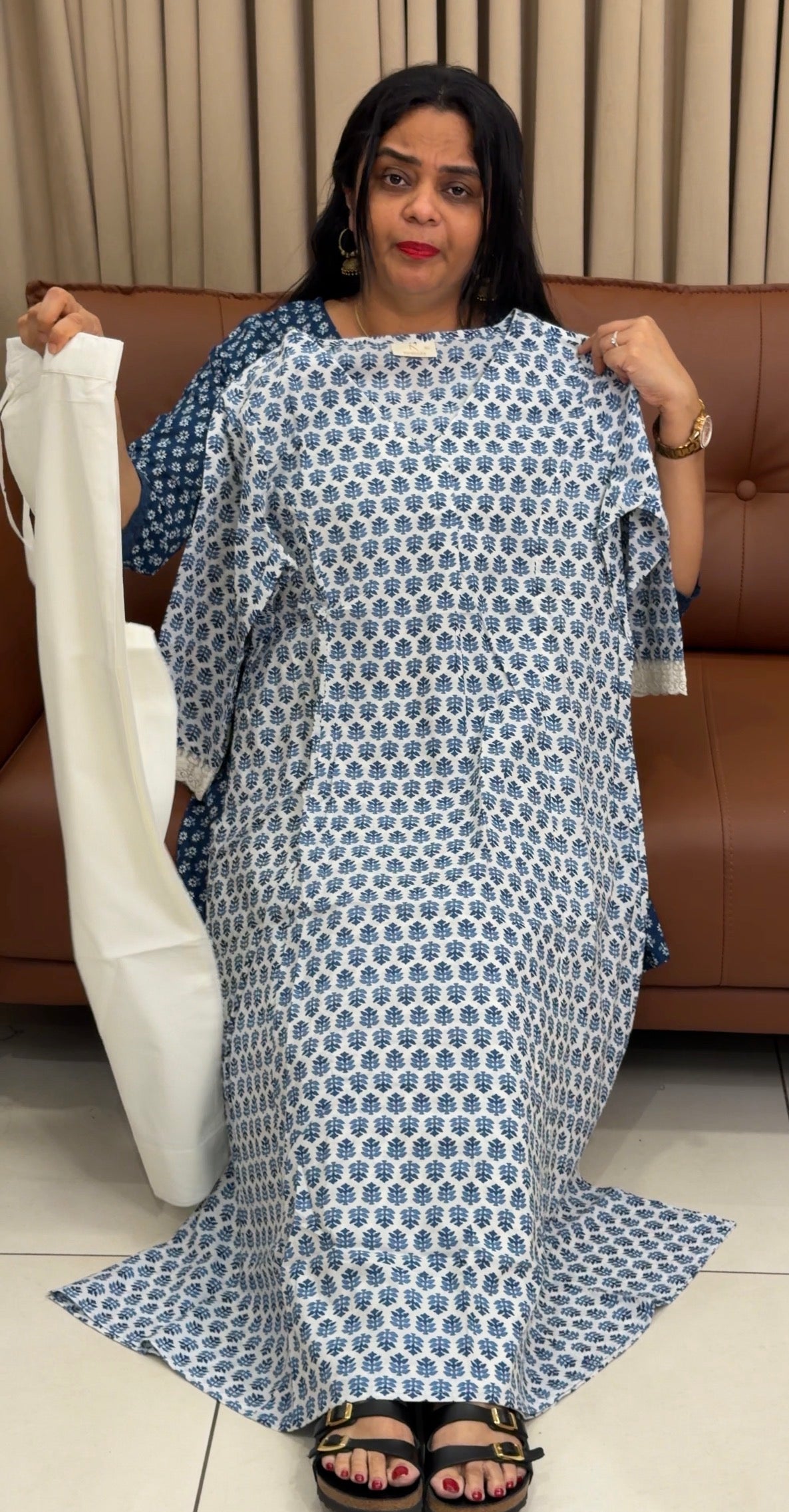 PRINTED COTTON TOP AND BOTTOM - IHA 34499