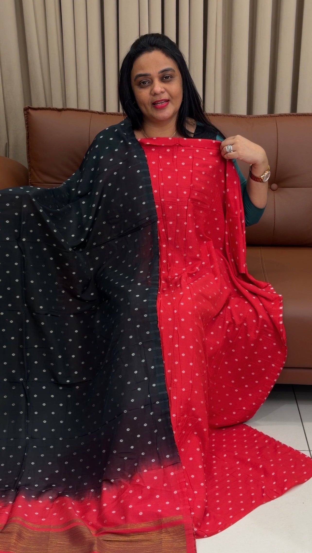 BANDHANI PRINED UNSTITCHED SALWAR SUITS - IHA 34766