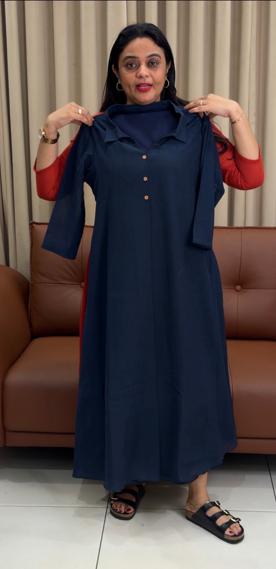 IHA'S IN-HOUSE MUL CRUSH TUNIC TOPS - IHA 33936