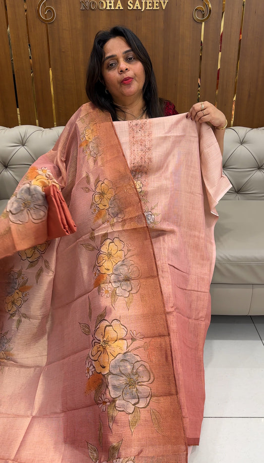 TISSUE UNSTITCHED SALWAR SUITS - IHA 25951